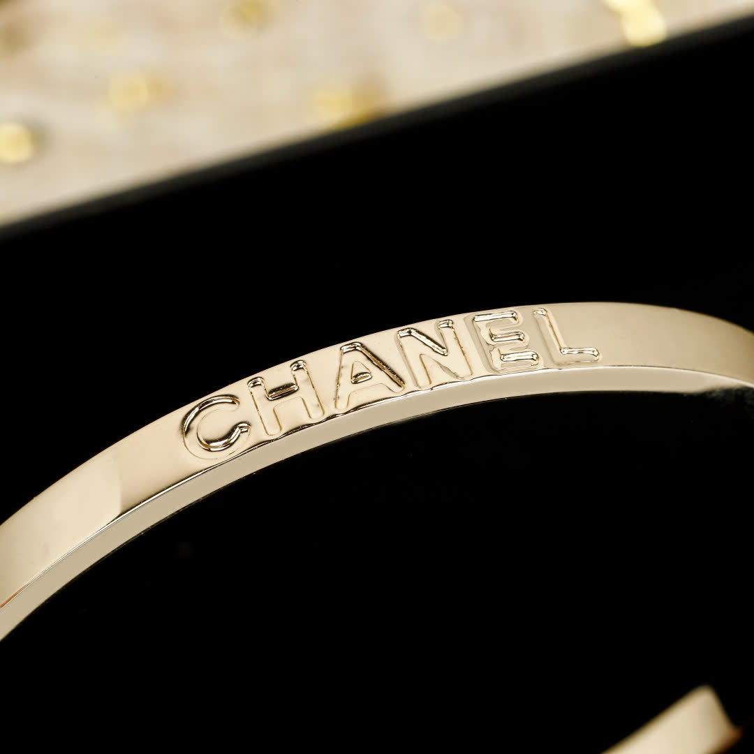 Chanel Gold Tone Bangle Bracelet