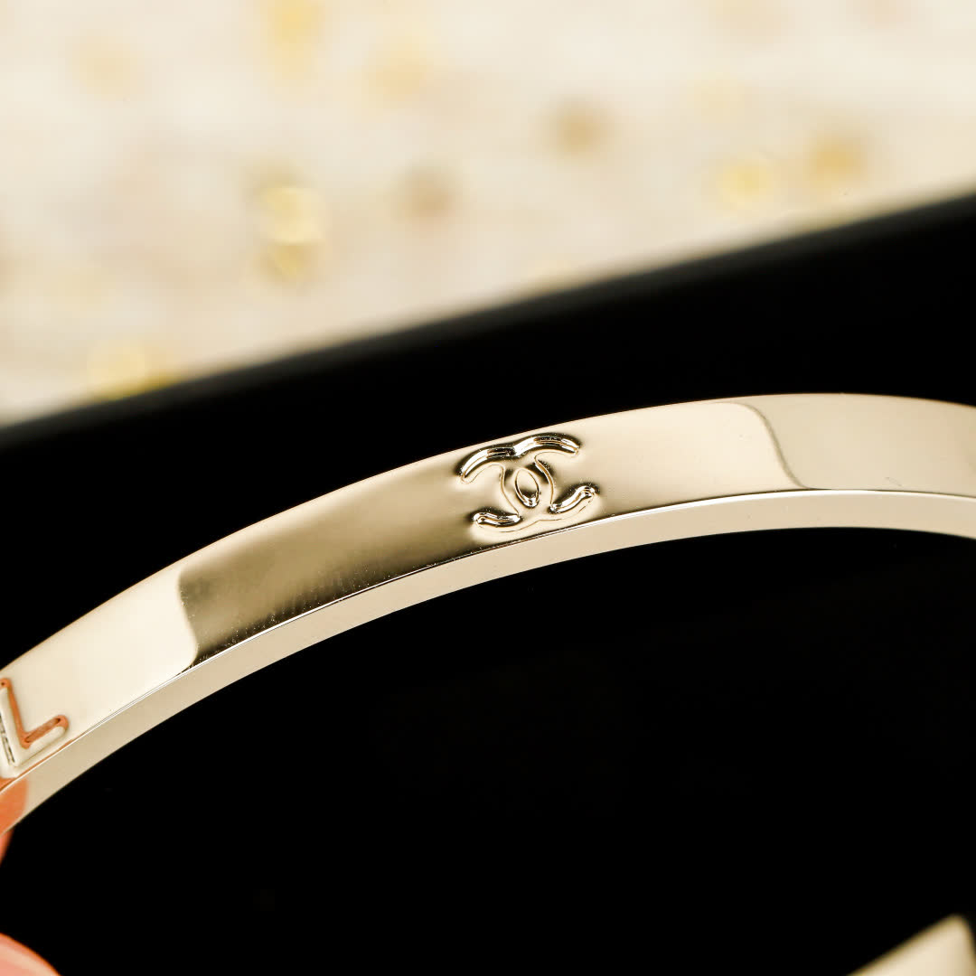 Chanel Gold Tone Bangle Bracelet
