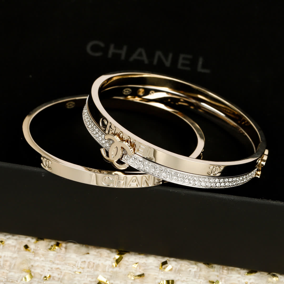 Chanel Gold Tone Bangle Bracelet