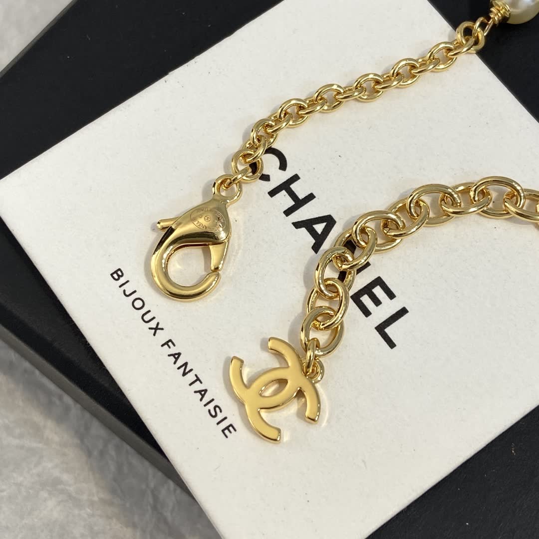 Chanel CC Bracelet with Pearls and Crystals