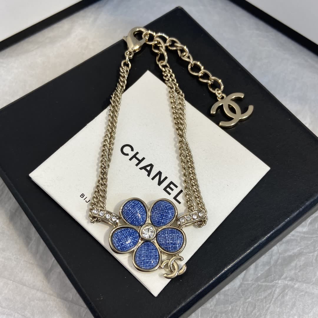 Chanel Blue Flower Bracelet Chanel Blue Flower Bracelet