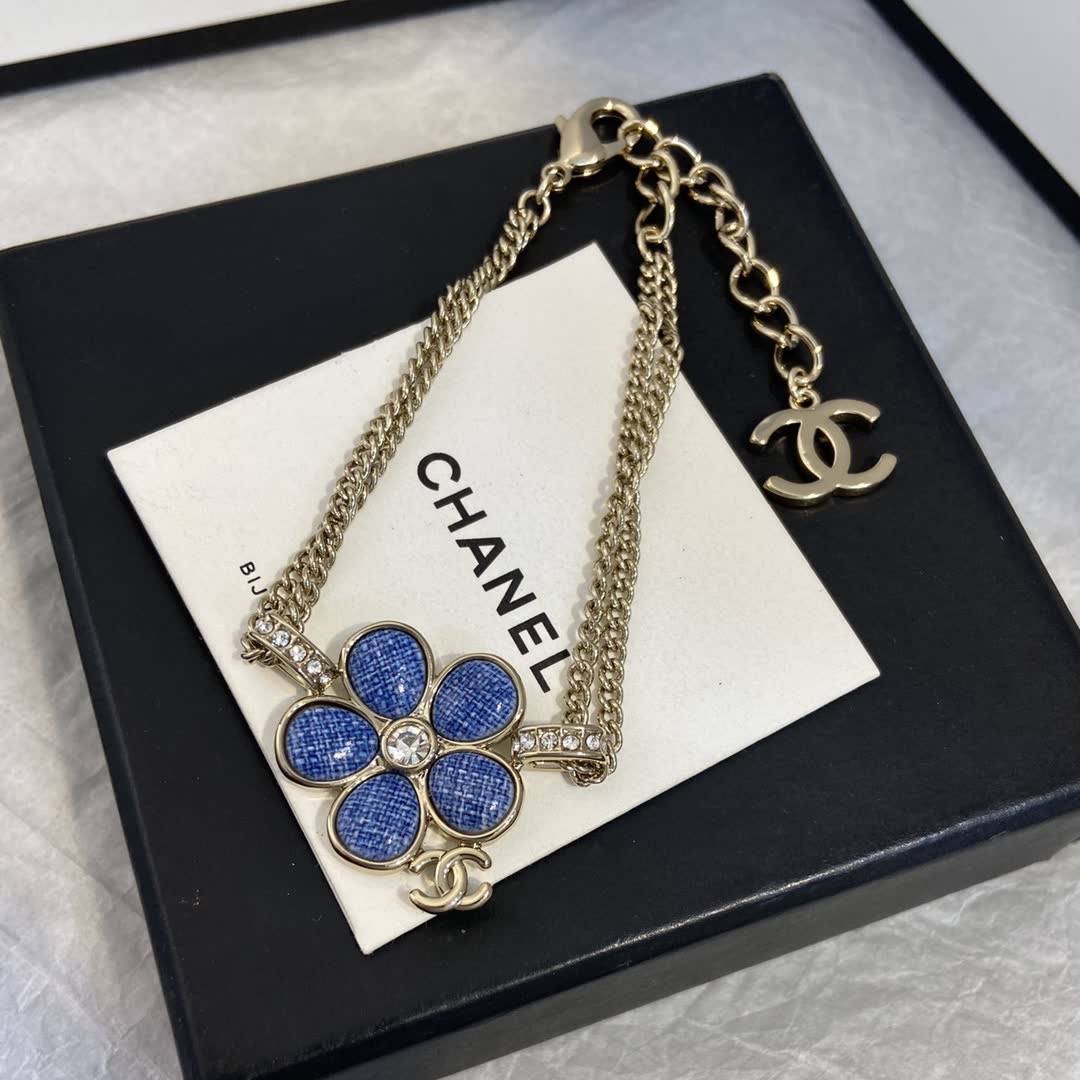 Chanel Blue Flower Bracelet