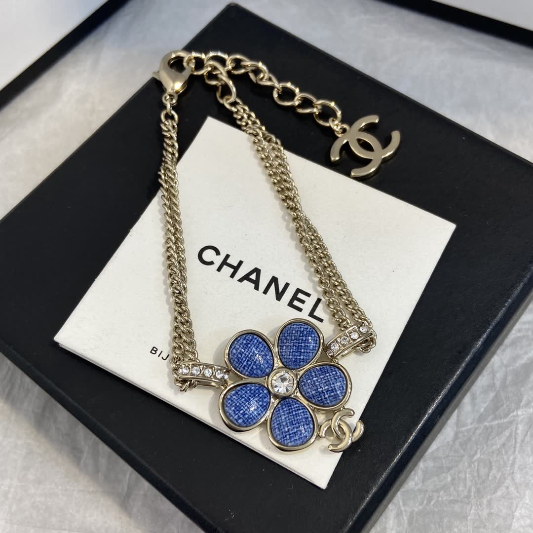 Chanel Blue Flower Bracelet