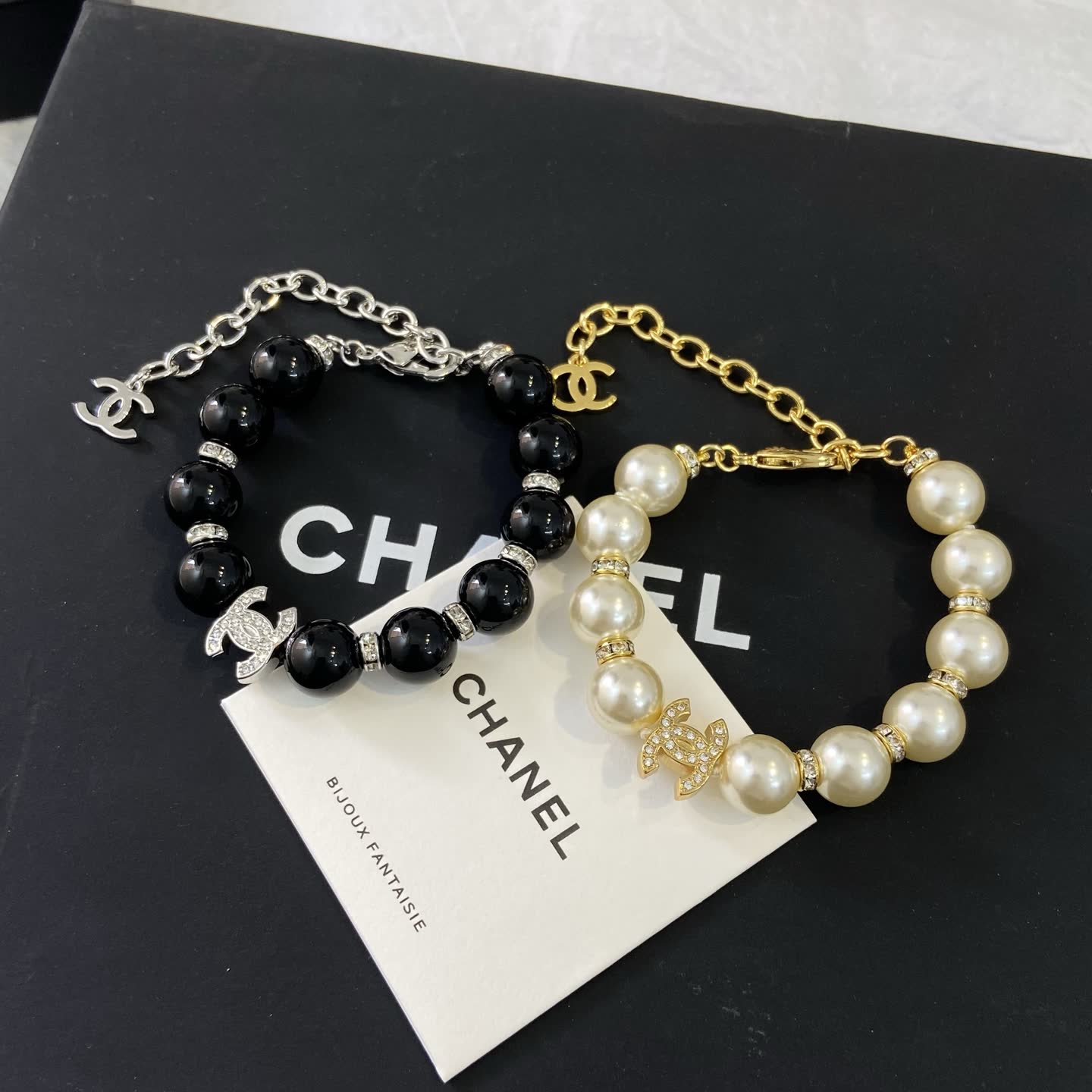 Chanel CC Logo Pearl Bracelet
