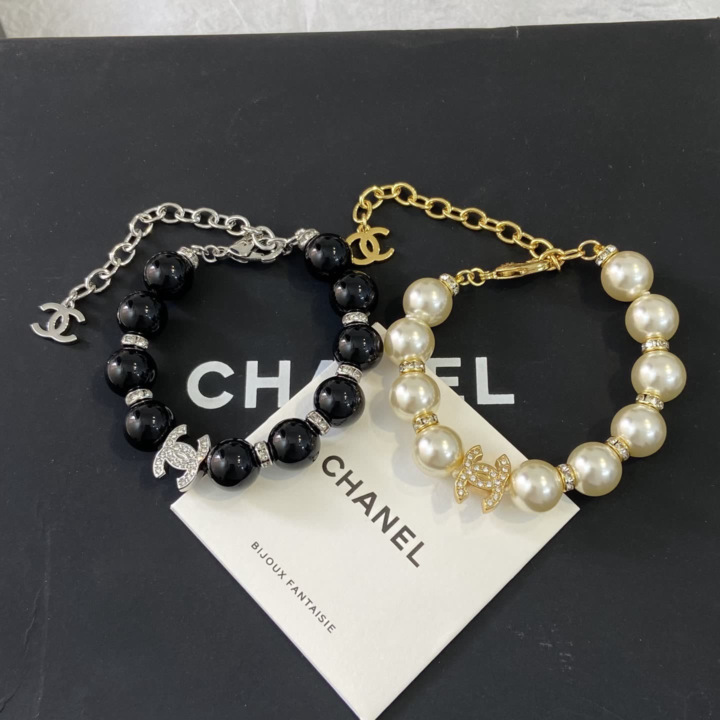 Chanel CC Logo Pearl Bracelet