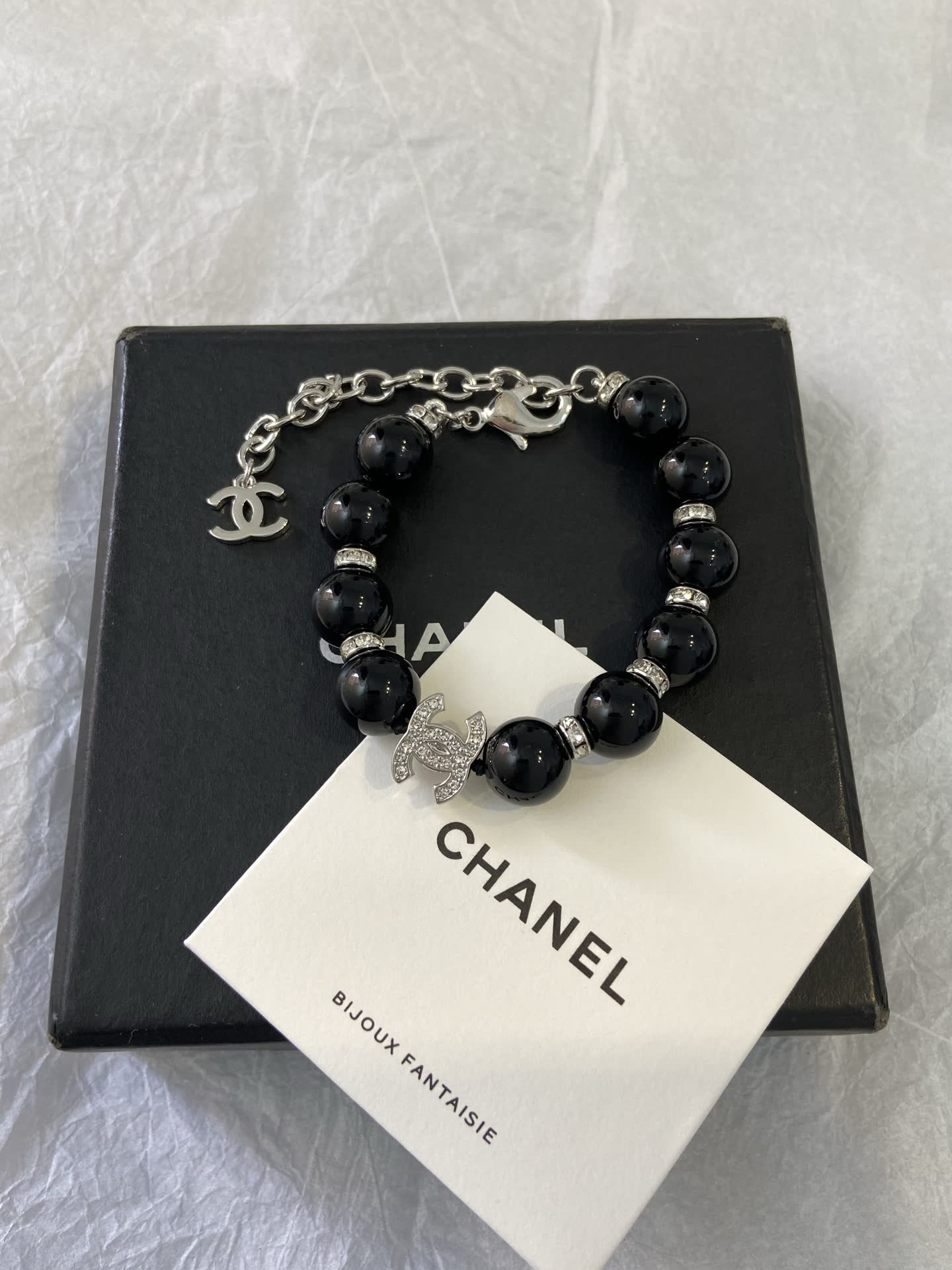 Chanel CC Logo Pearl Bracelet