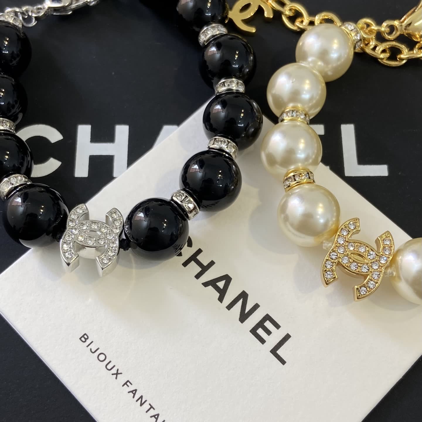 Chanel CC Logo Pearl Bracelet