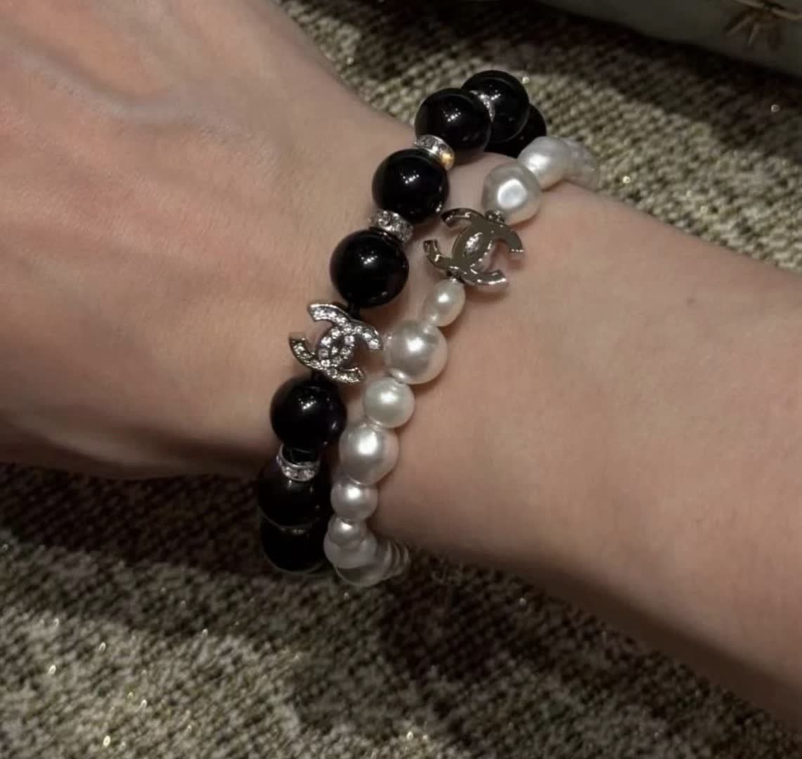 Chanel CC Logo Pearl Bracelet