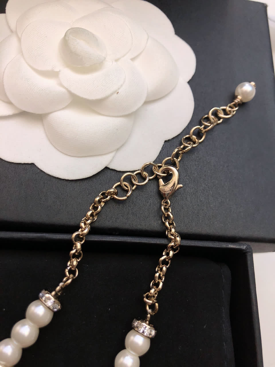 Chanel Pink Heart Bracelet with Pearls