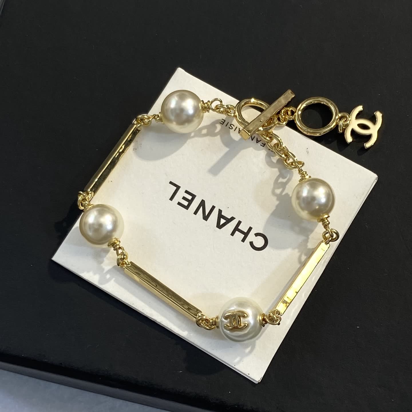 Chanel Gold-tone Pearl Bracelet