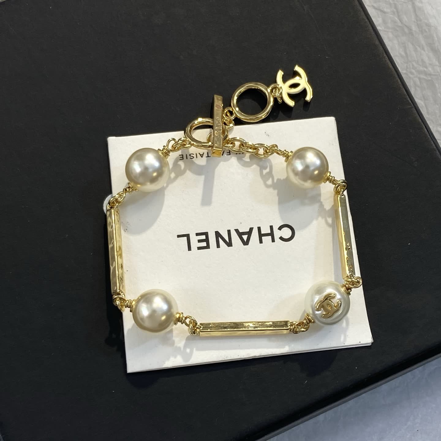 Chanel Gold-tone Pearl Bracelet