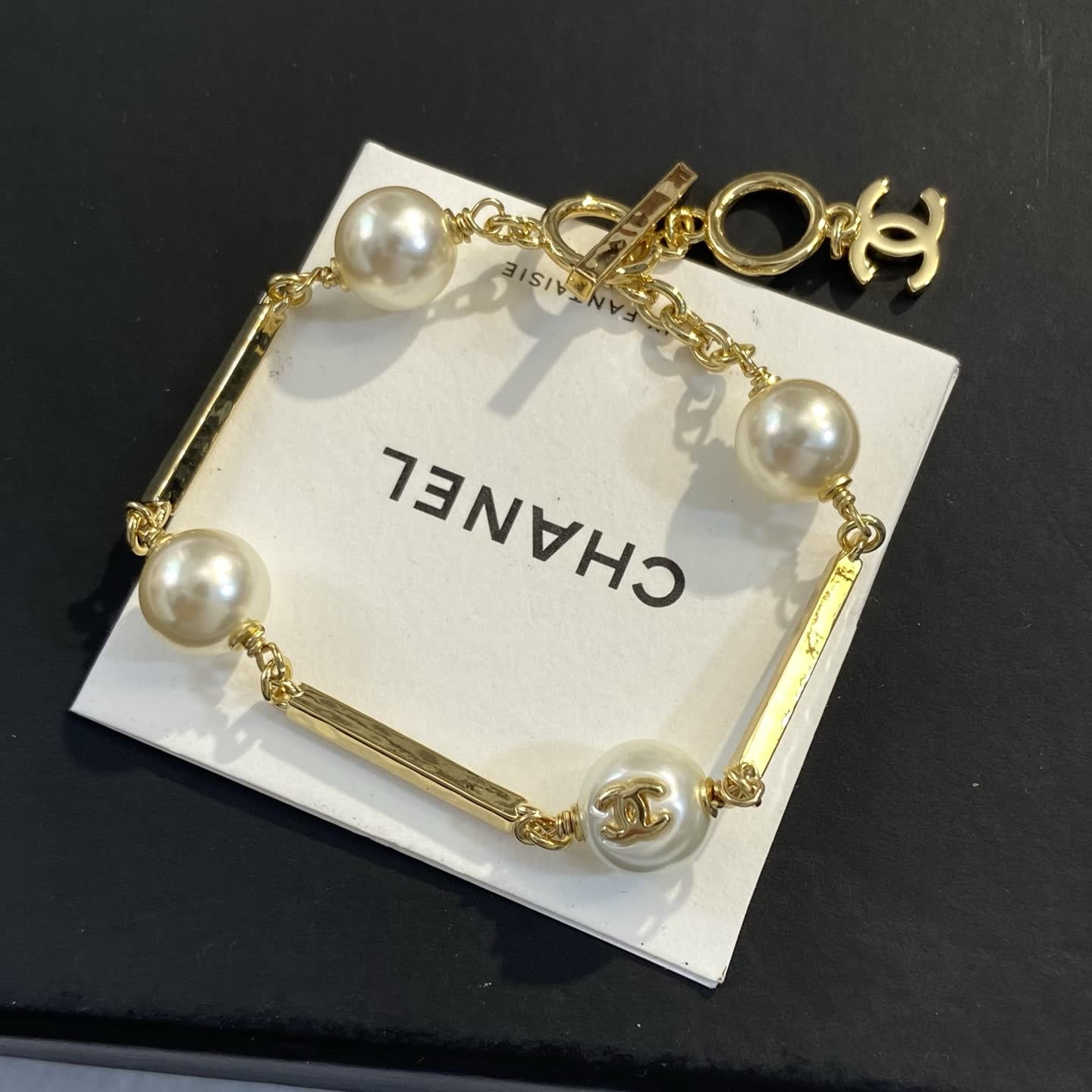 Chanel Gold-tone Pearl Bracelet