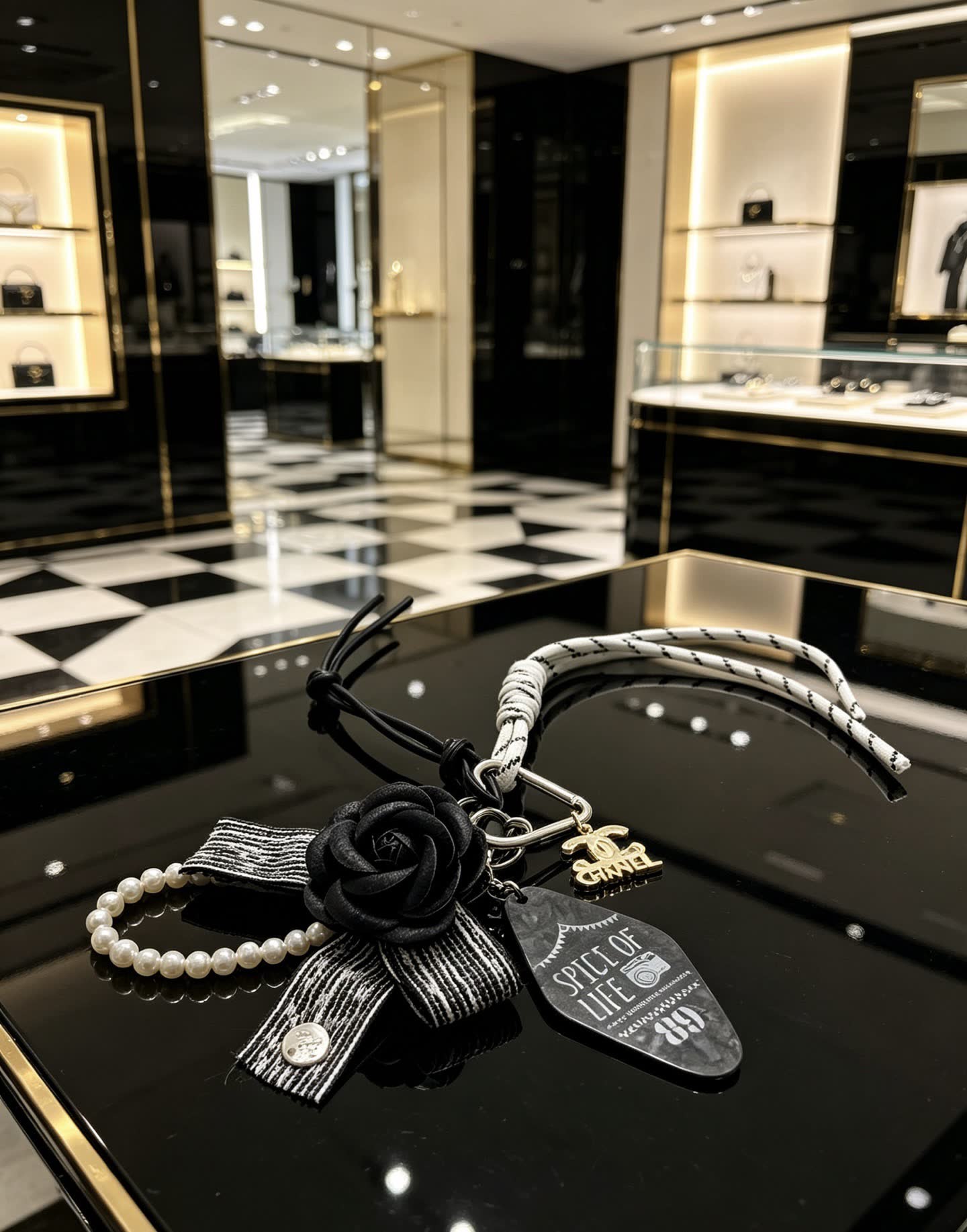 Chanel Black Rose Charm Bracelet Chanel Black Rose Charm Bracelet