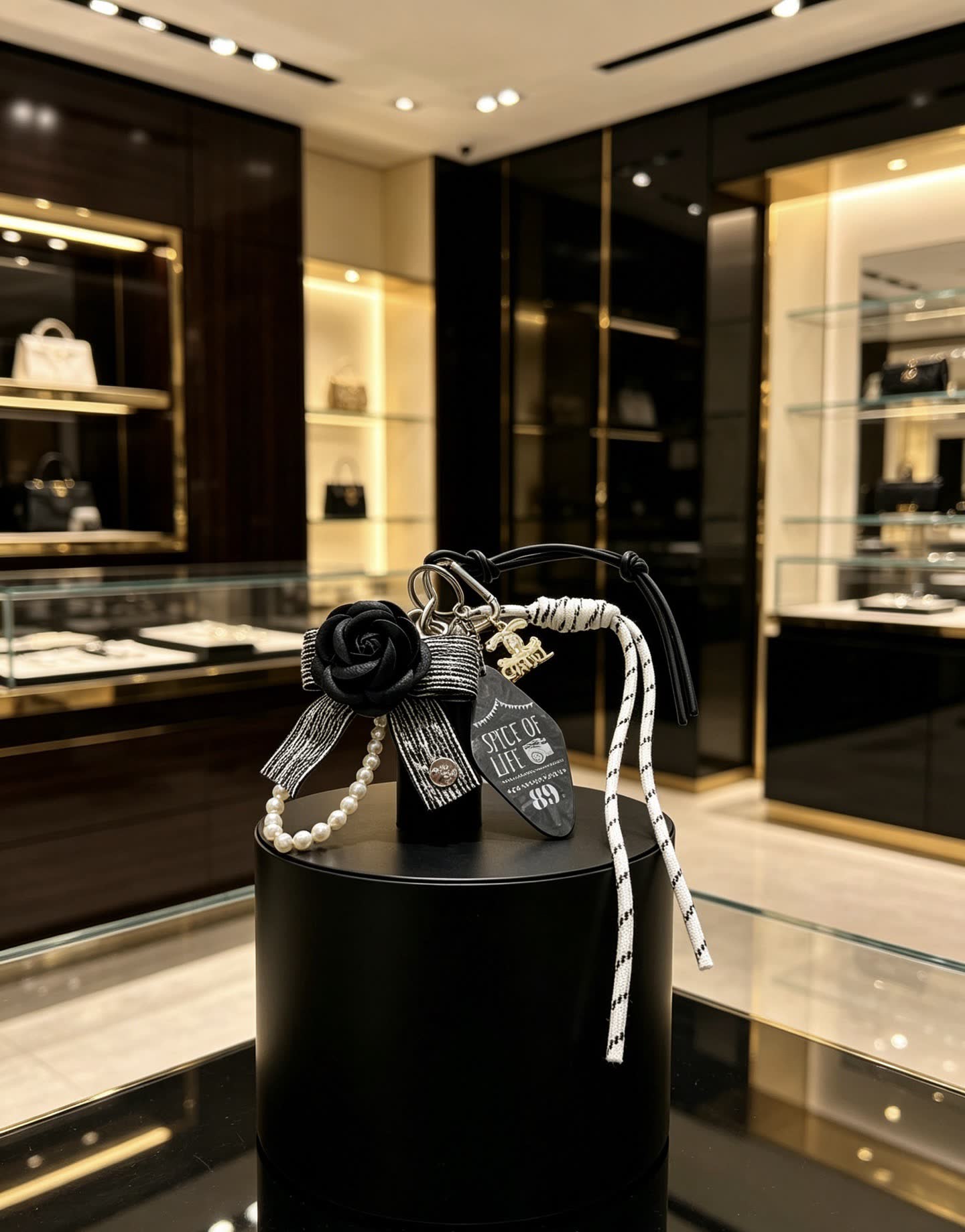 Chanel Black Rose Charm Bracelet