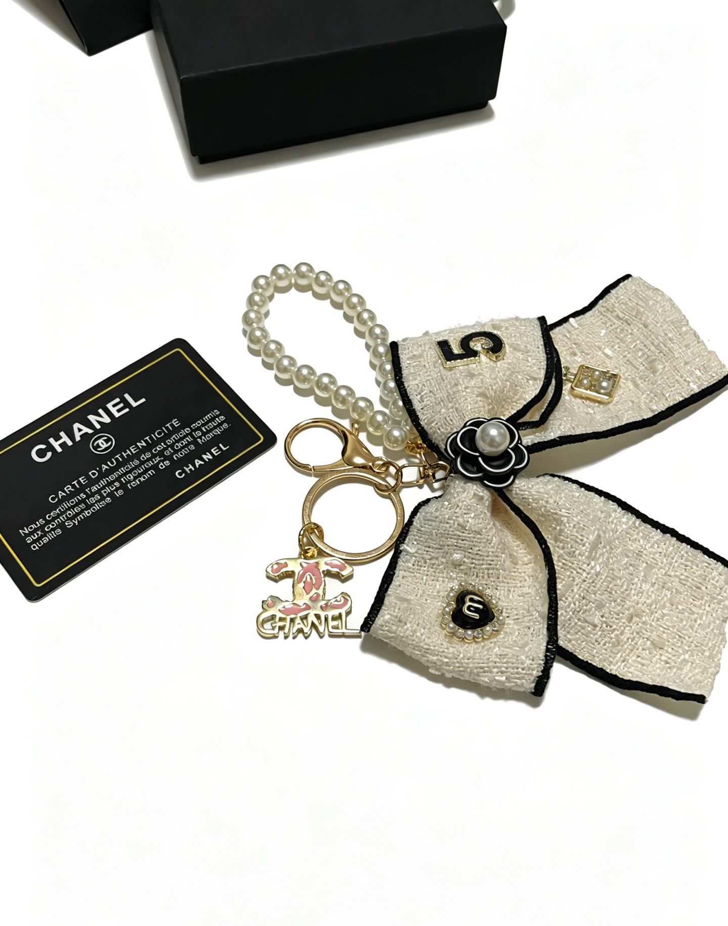 Chanel Pearl Bracelet with Ribbon Charm