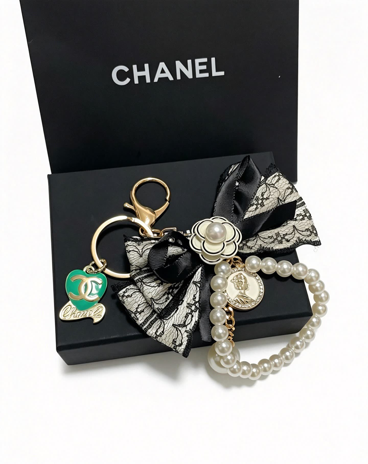 Chanel Pearl and Lace Charm Bracelet