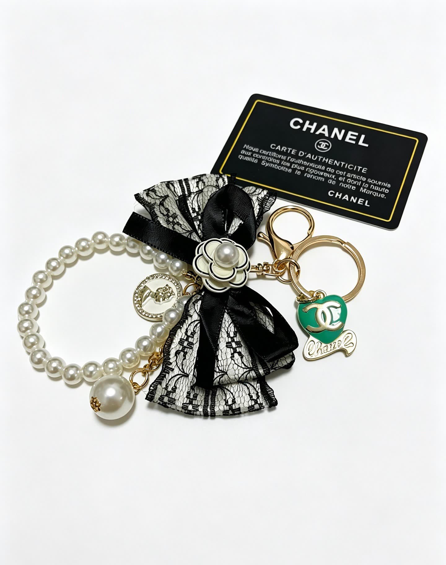 Chanel Pearl and Lace Charm Bracelet