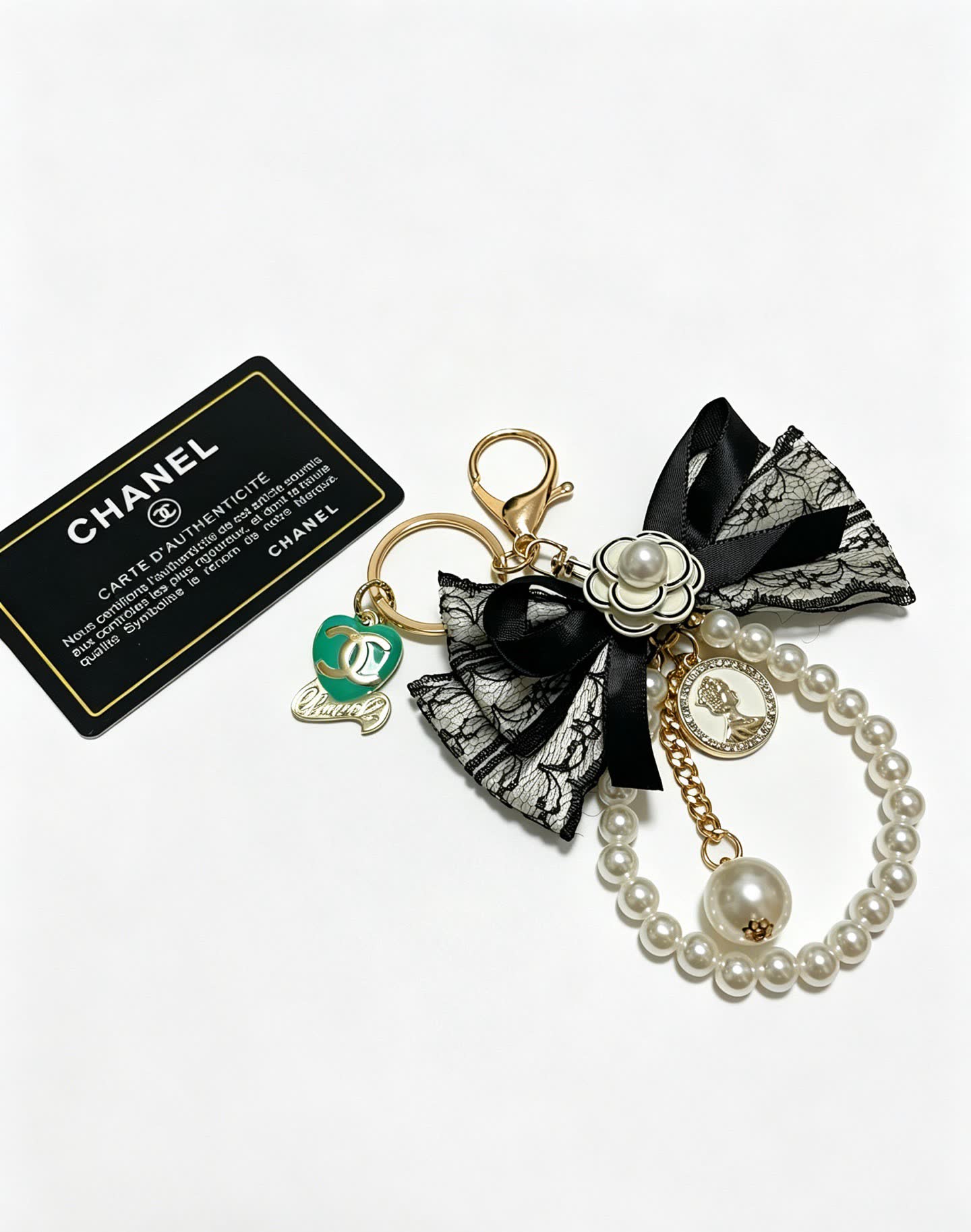 Chanel Pearl and Lace Charm Bracelet