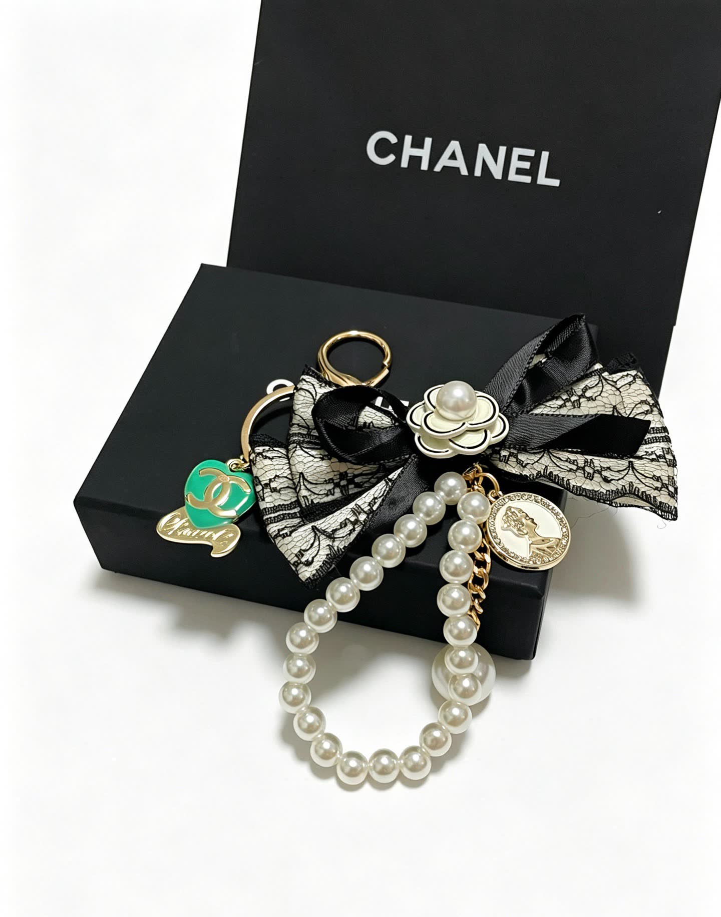 Chanel Pearl and Lace Charm Bracelet
