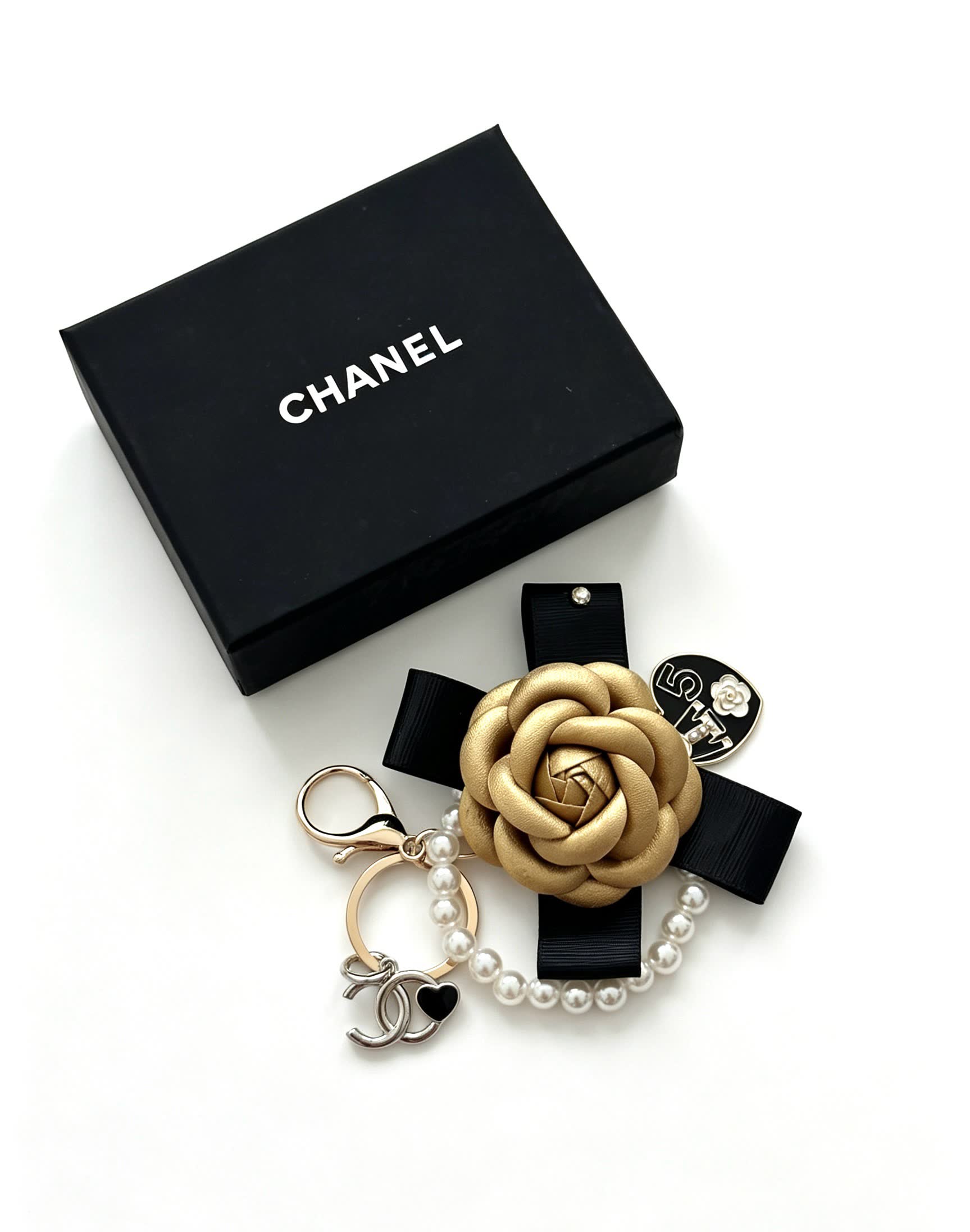 Chanel Gold Rose Charm Bracelet