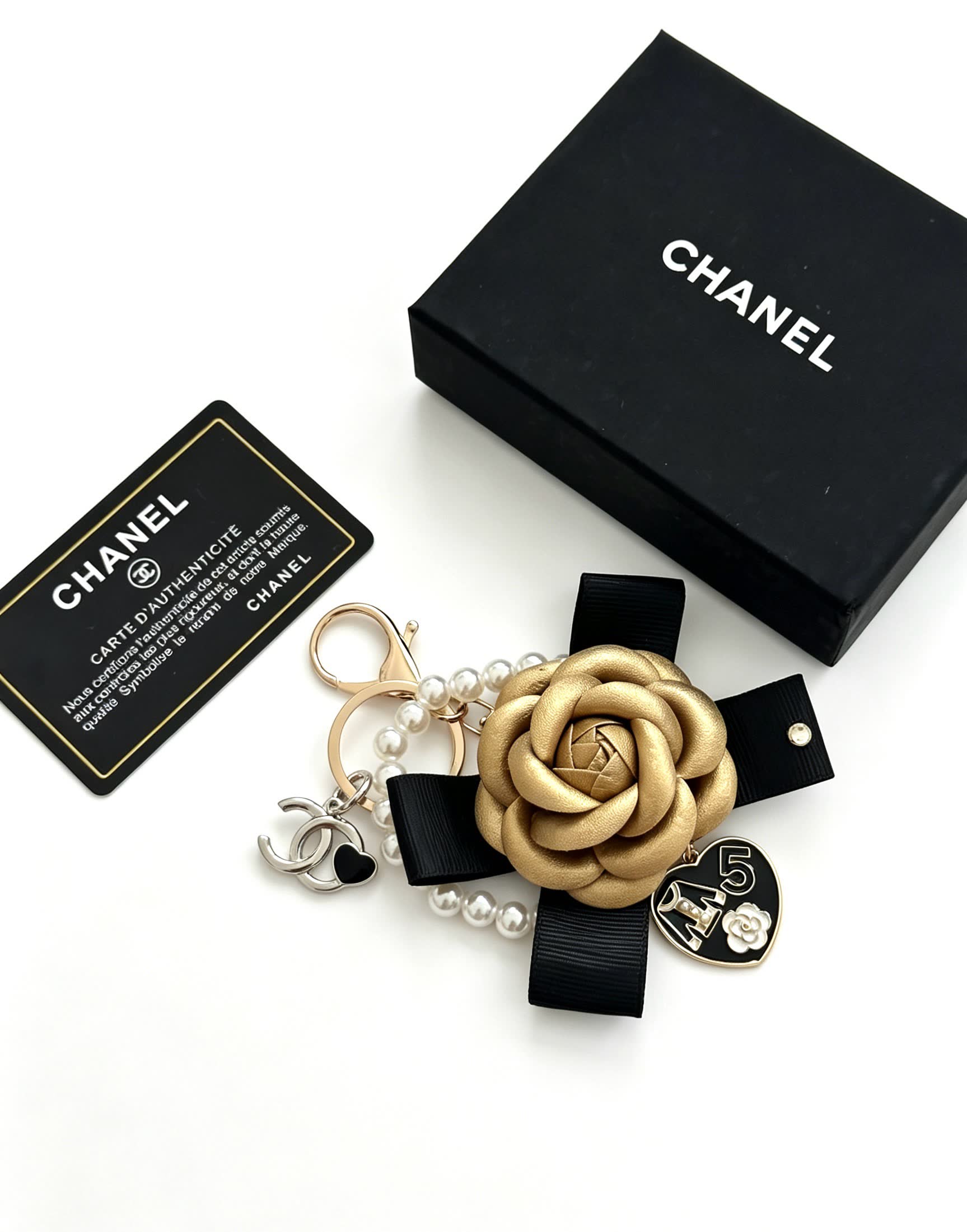 Chanel Gold Rose Charm Bracelet