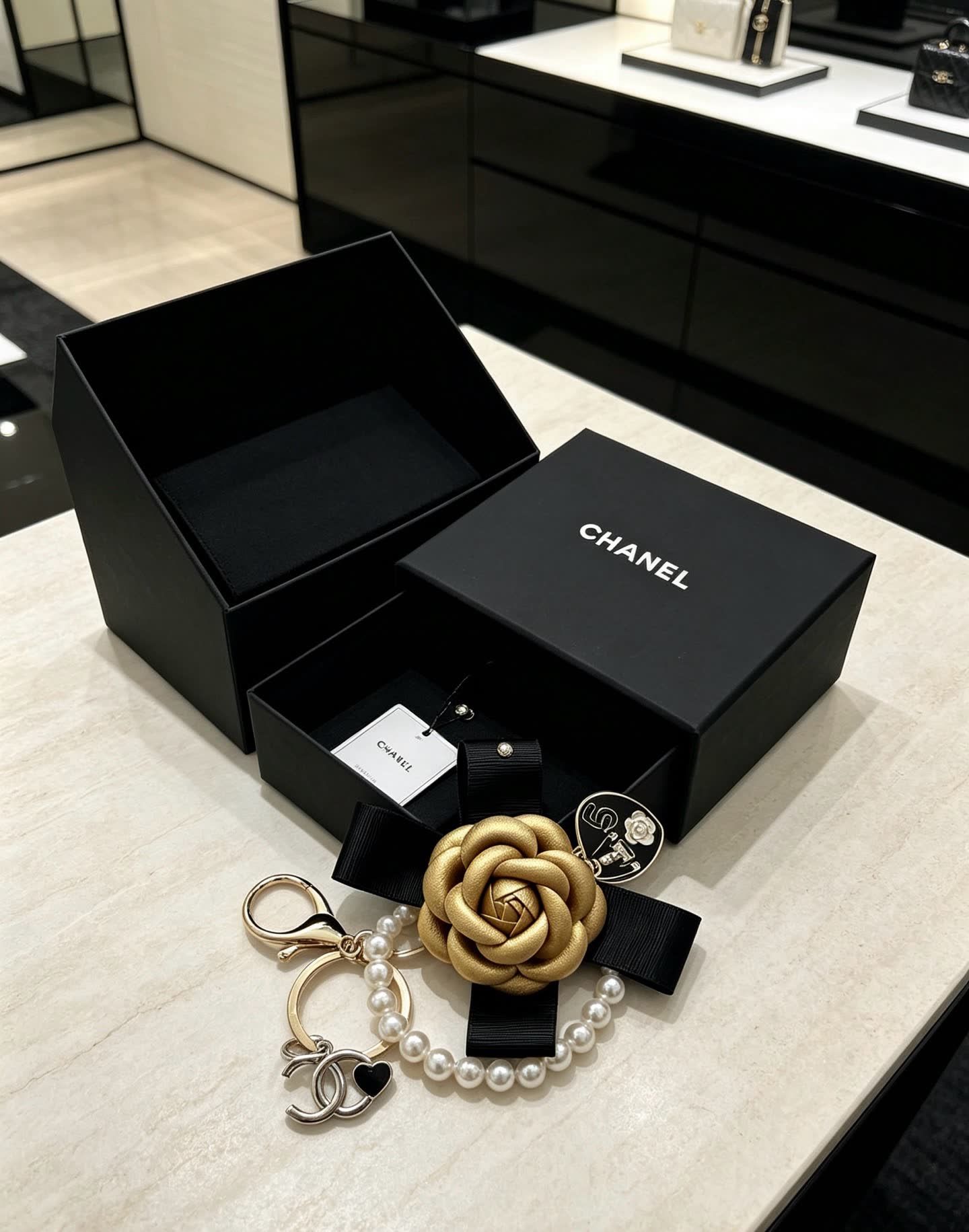 Chanel Gold Rose Charm Bracelet