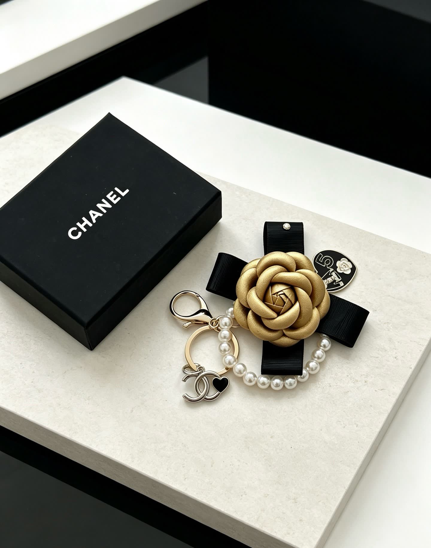 Chanel Gold Rose Charm Bracelet