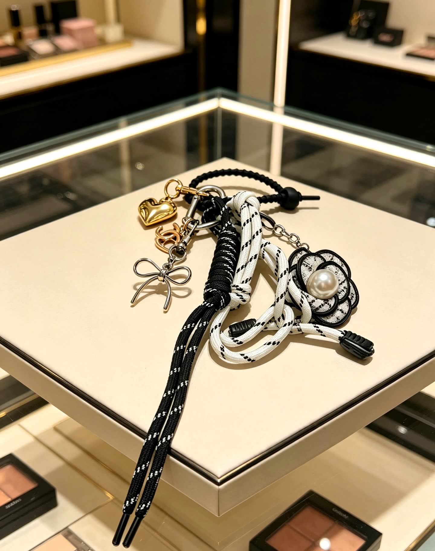 Chanel Black and White Rope Charm Bracelet Chanel Black and White Rope Charm Bracelet