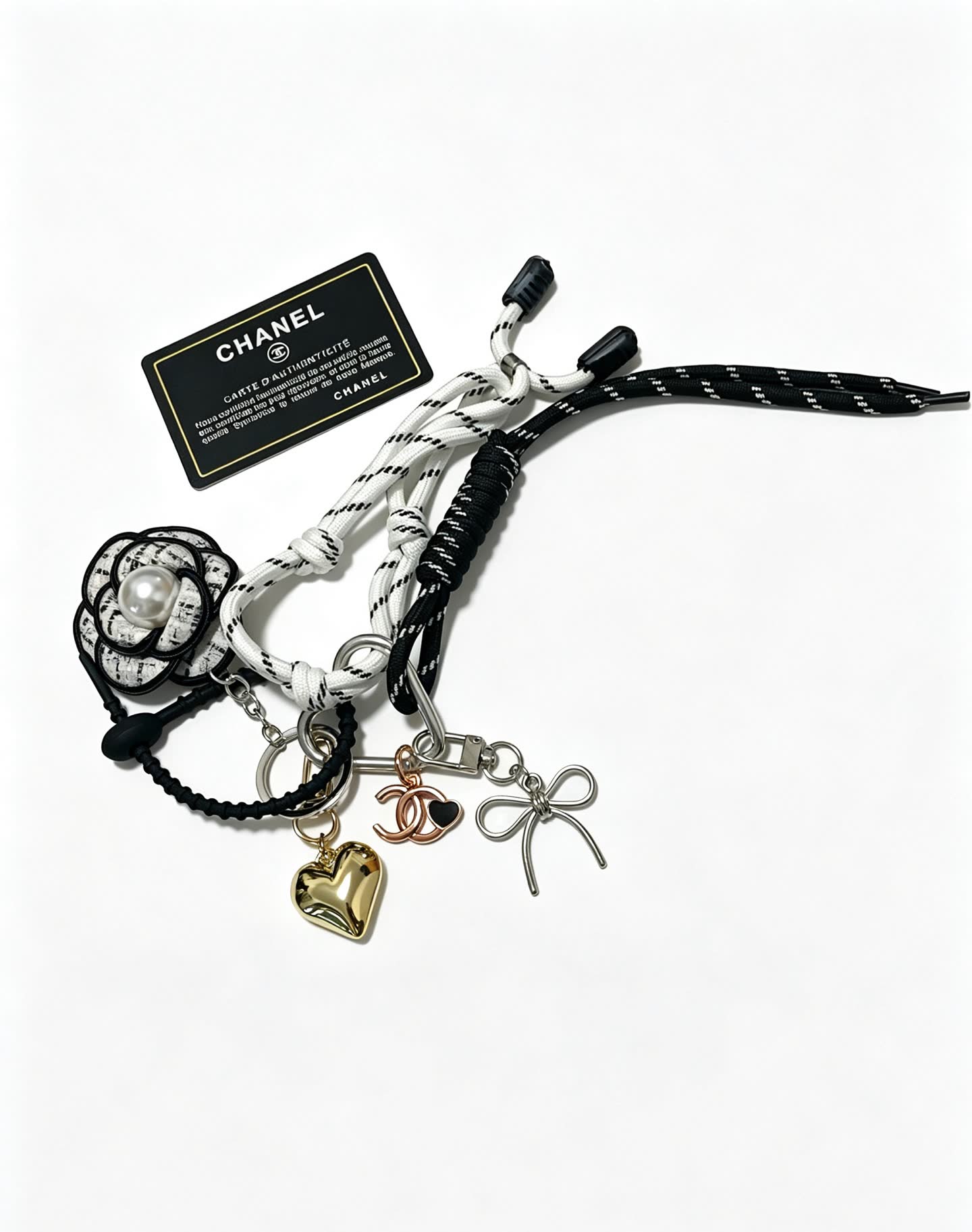 Chanel Black and White Rope Charm Bracelet