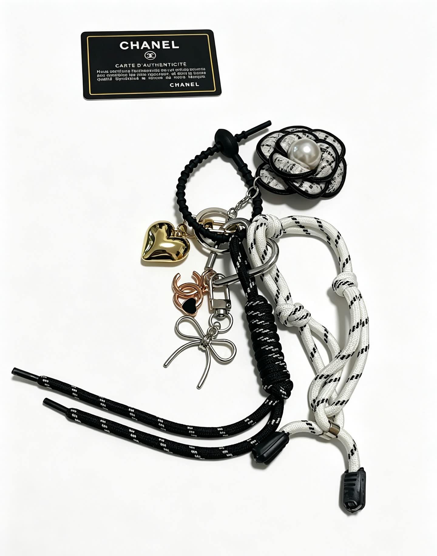 Chanel Black and White Rope Charm Bracelet