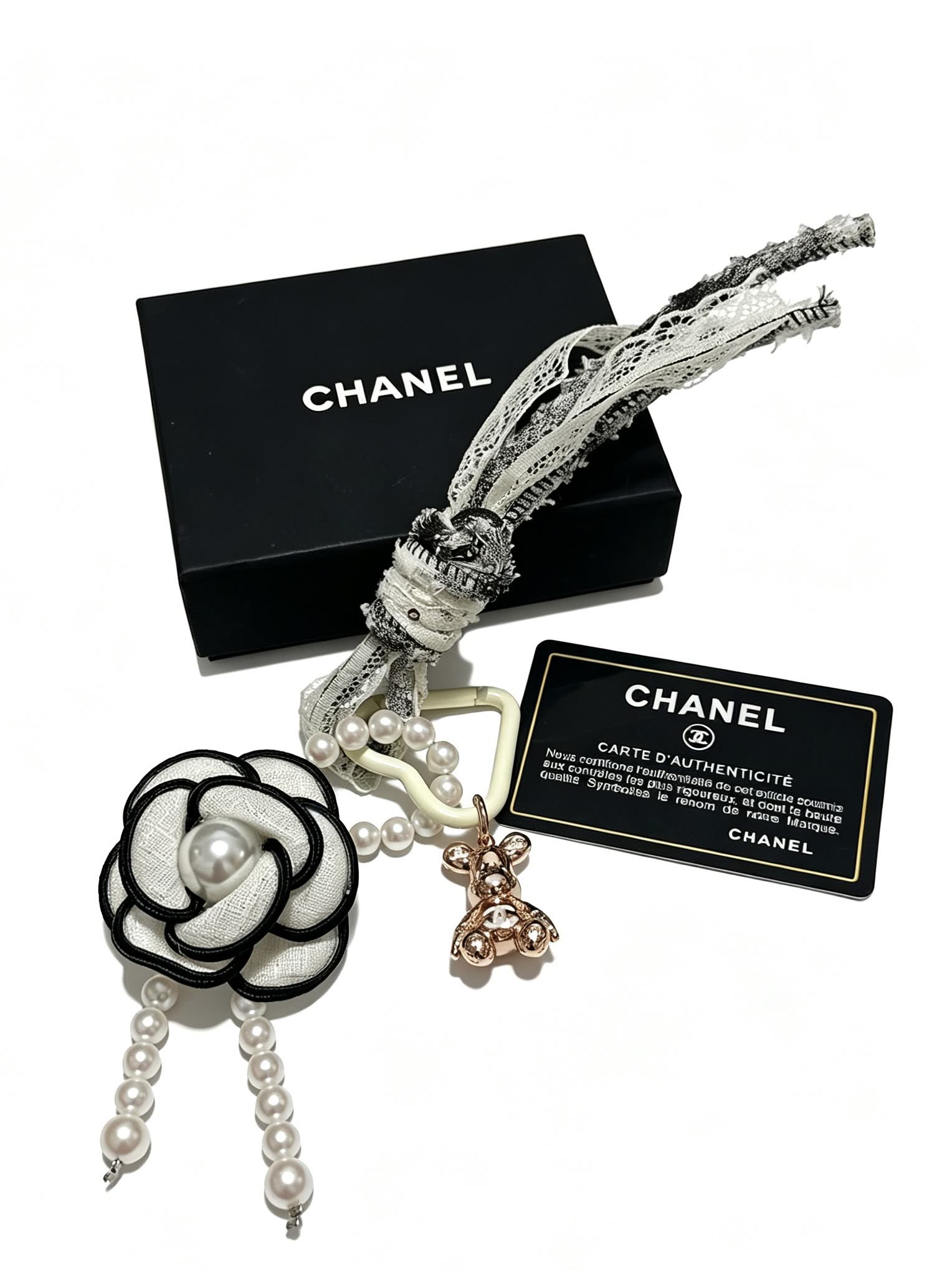 Chanel Pearl and Lace Charm Bracelet Chanel Pearl and Lace Charm Bracelet