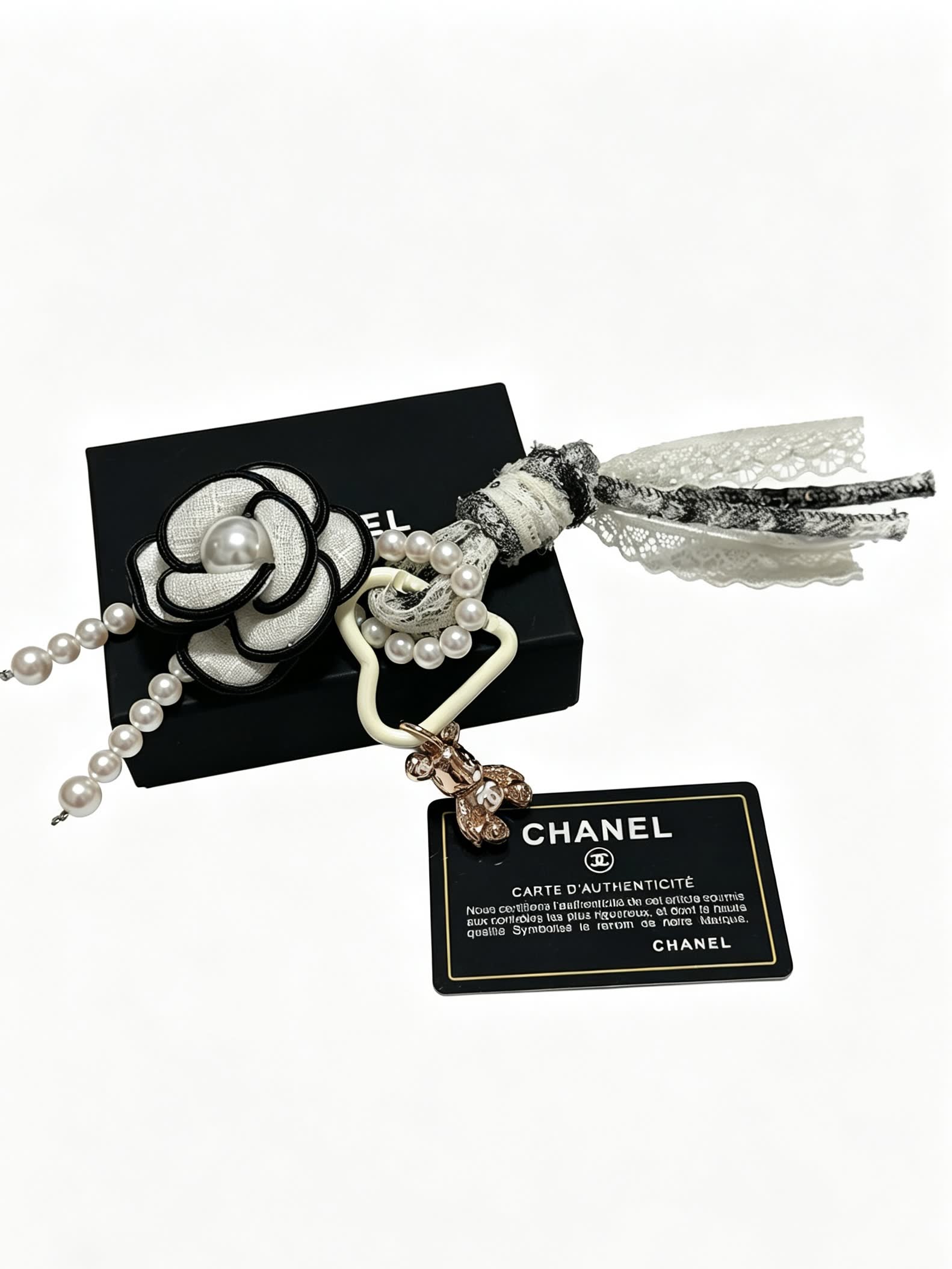 Chanel Pearl and Lace Charm Bracelet