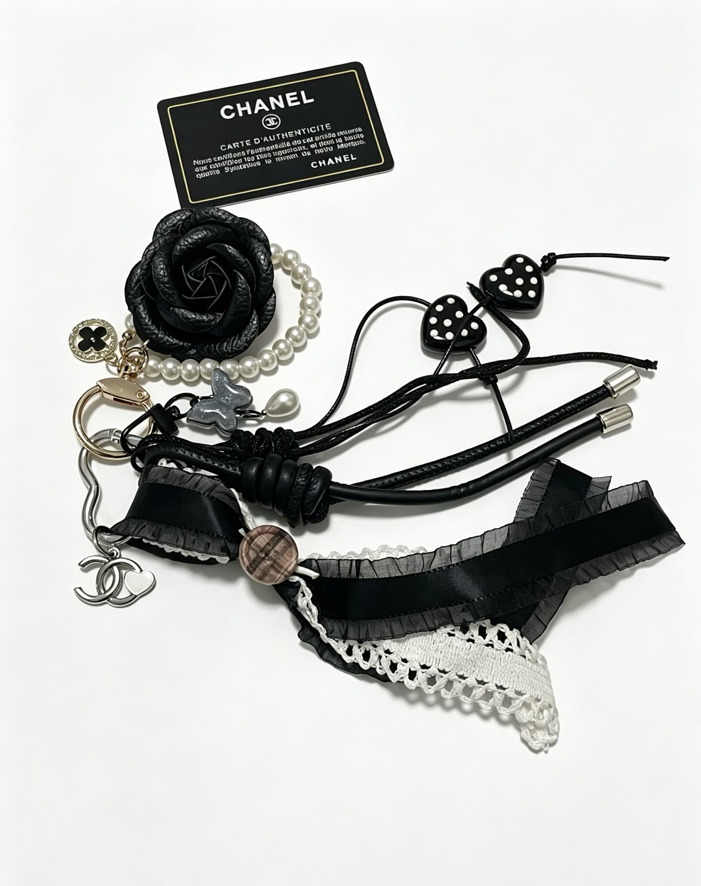 Chanel Black Rose Charm Bracelet