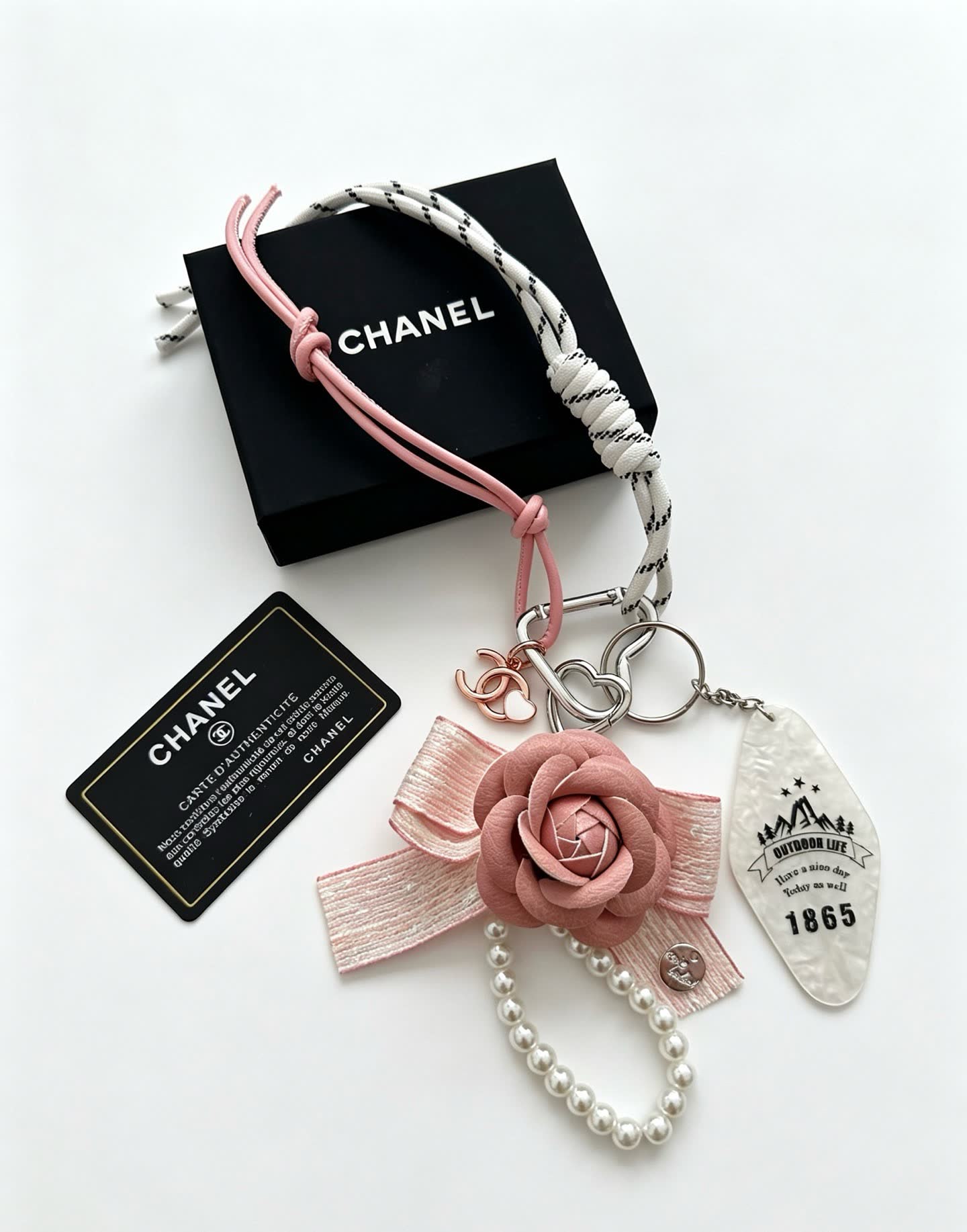 Chanel Pearl and Rose Charm Bracelet