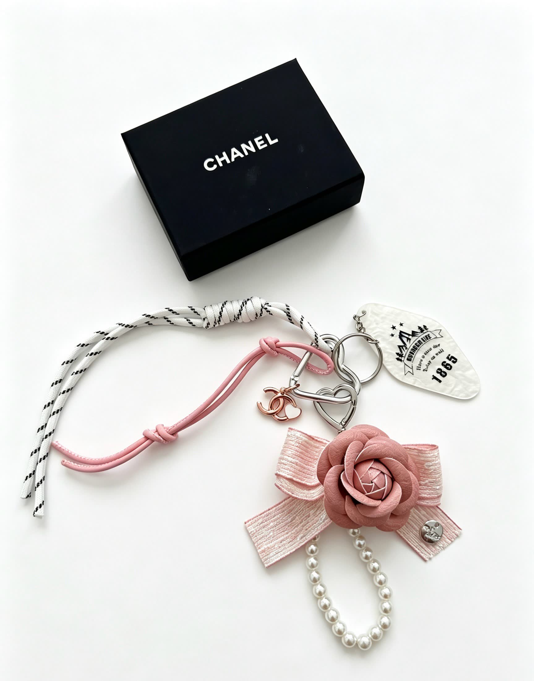 Chanel Pearl and Rose Charm Bracelet