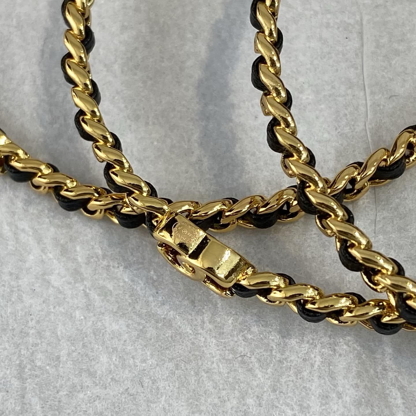 Chanel Gold Tone Chain Link Bracelet Set