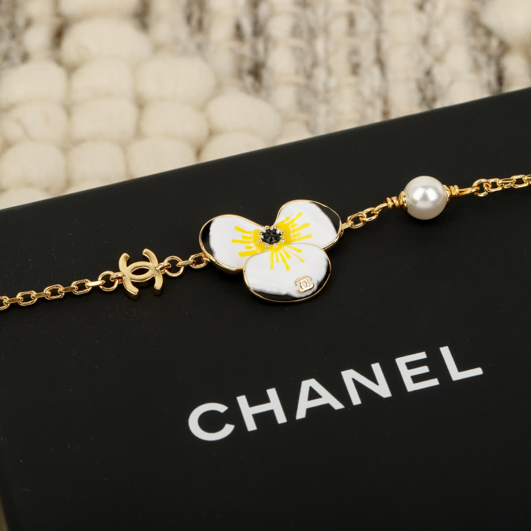 Chanel Enamel Flower Bracelets Set