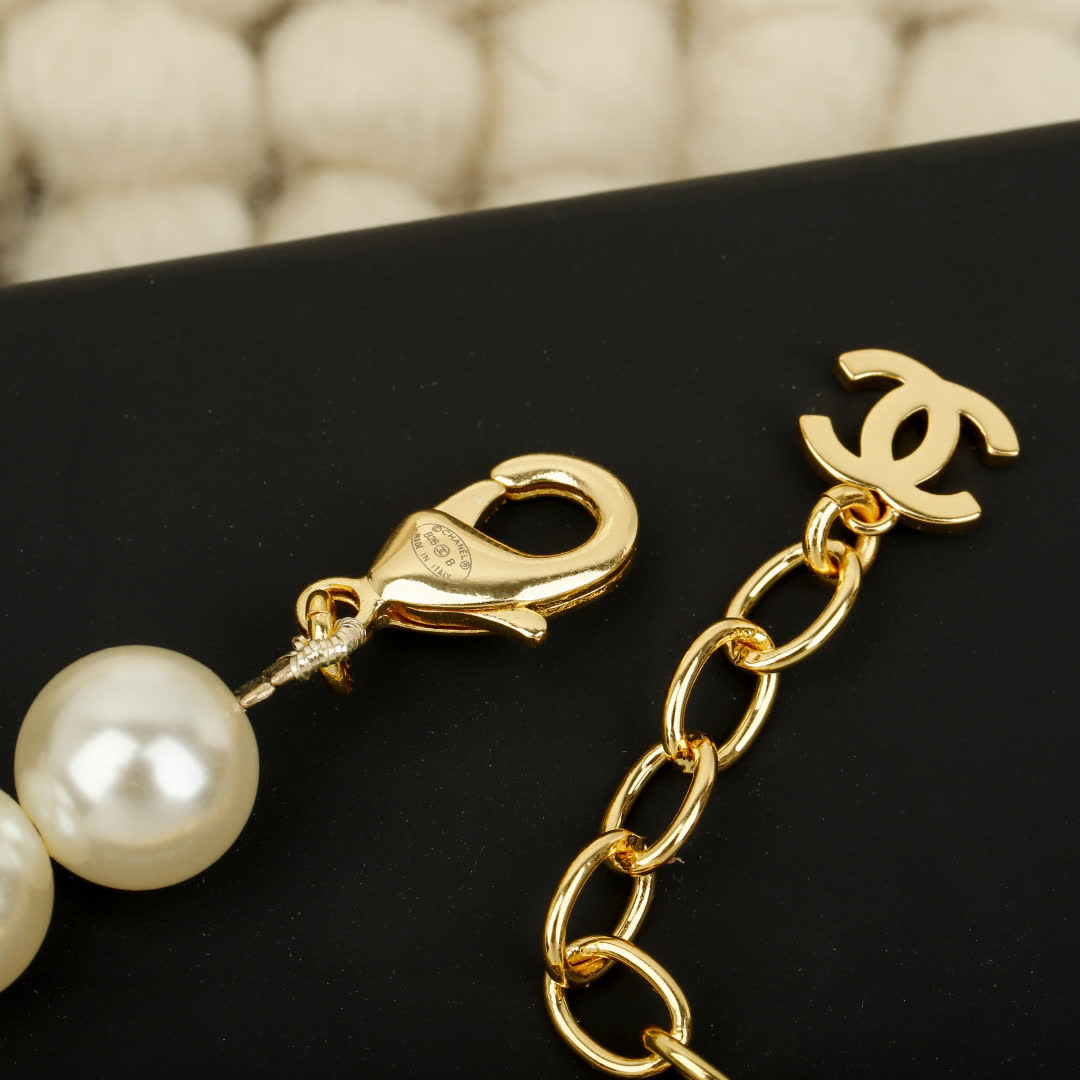 Chanel Pearl and Gold Bead Bracelet