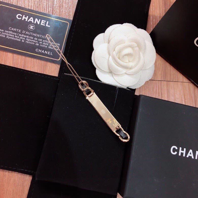 Chanel Gold Tone Logo Bar Bracelet