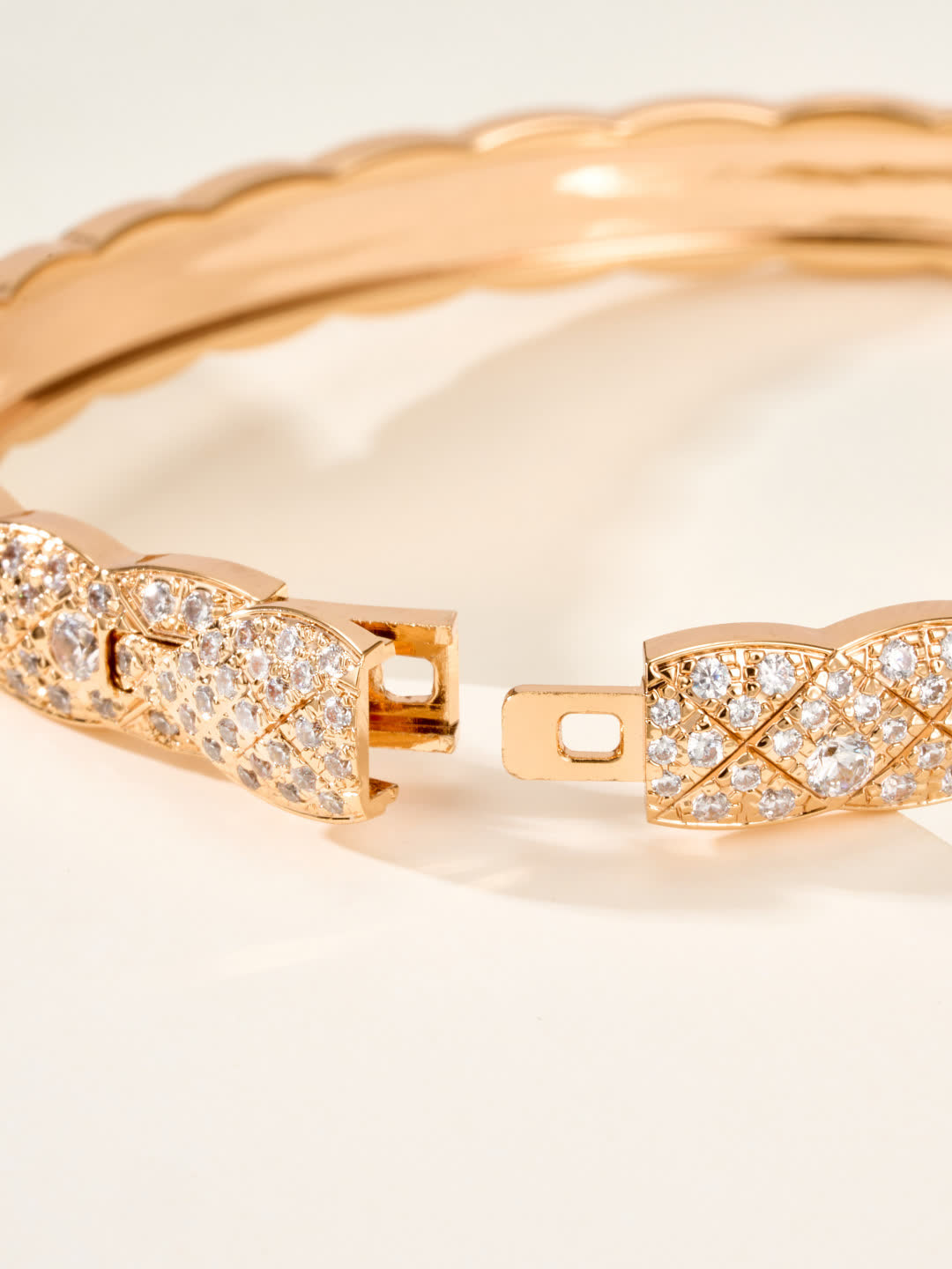 Chanel Elegant Twisted Diamond Bangle Bracelet Chanel Elegant Twisted Diamond Bangle Bracelet