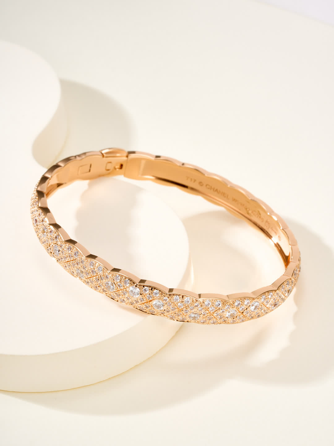 Chanel Elegant Twisted Diamond Bangle Bracelet Chanel Elegant Twisted Diamond Bangle Bracelet
