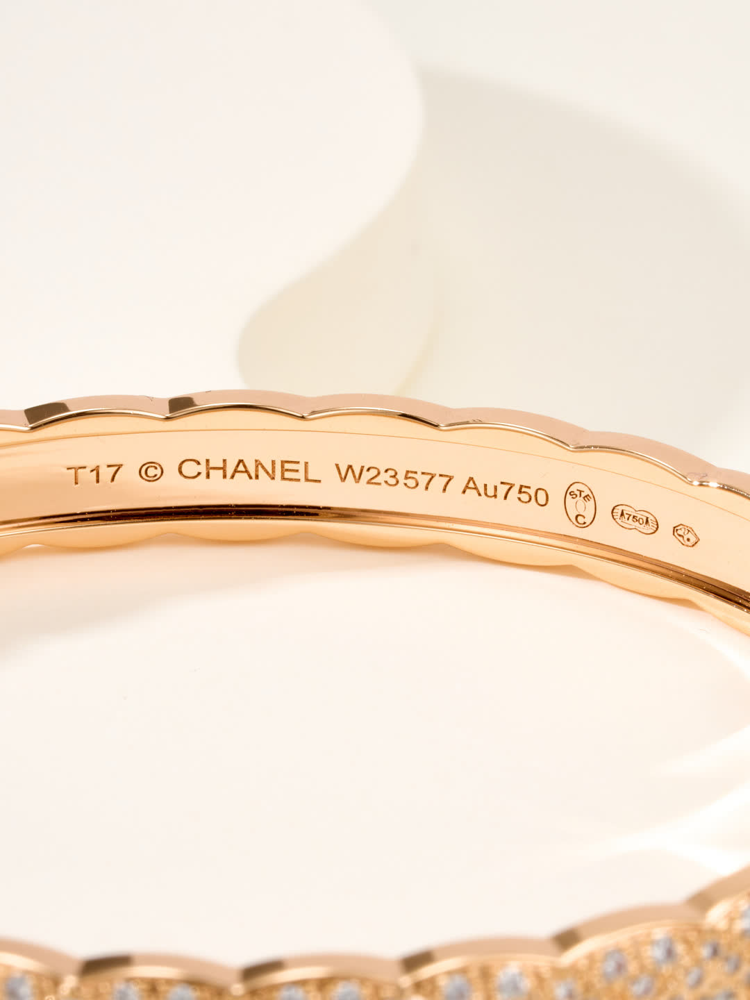Chanel Elegant Twisted Diamond Bangle Bracelet Chanel Elegant Twisted Diamond Bangle Bracelet