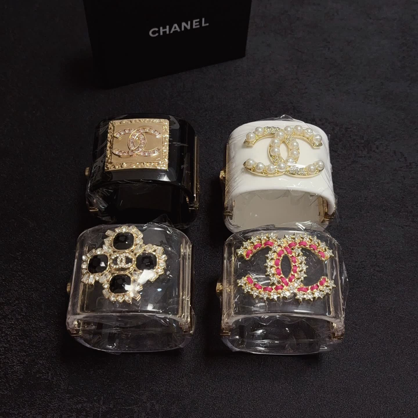 Chanel CC Pearl Cuff Bracelet