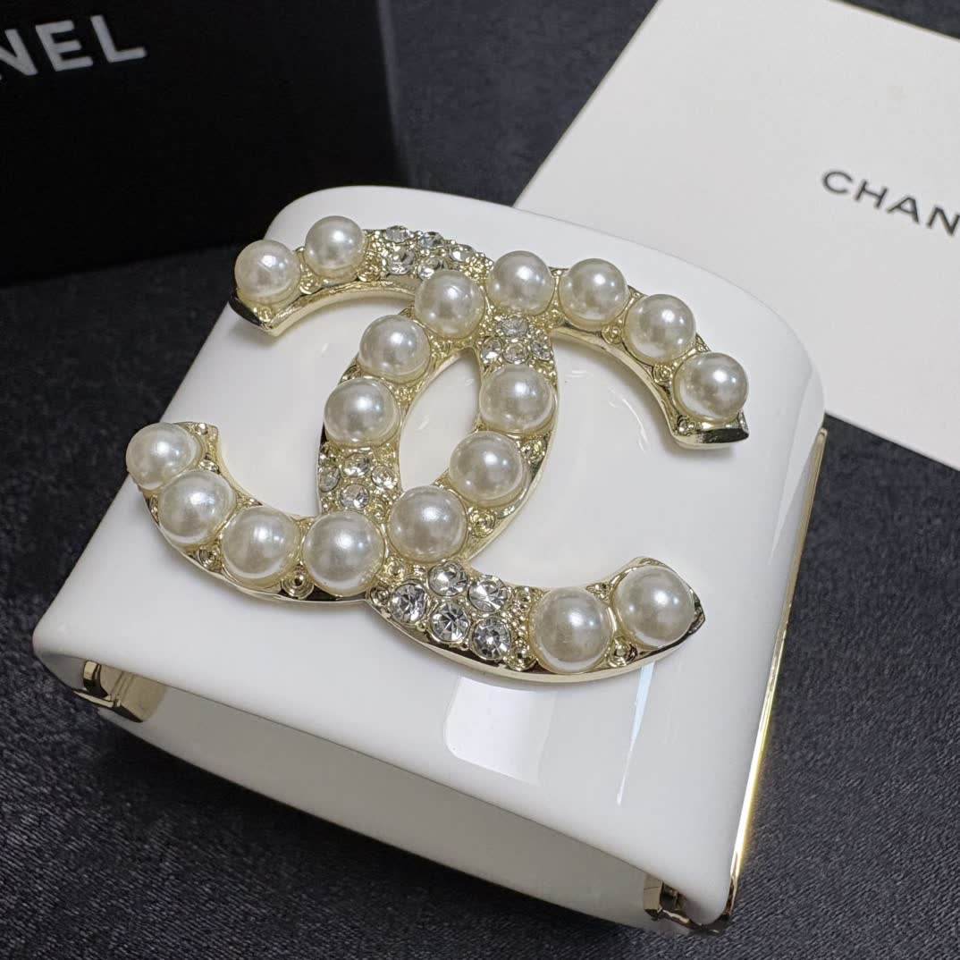 Chanel CC Pearl Cuff Bracelet