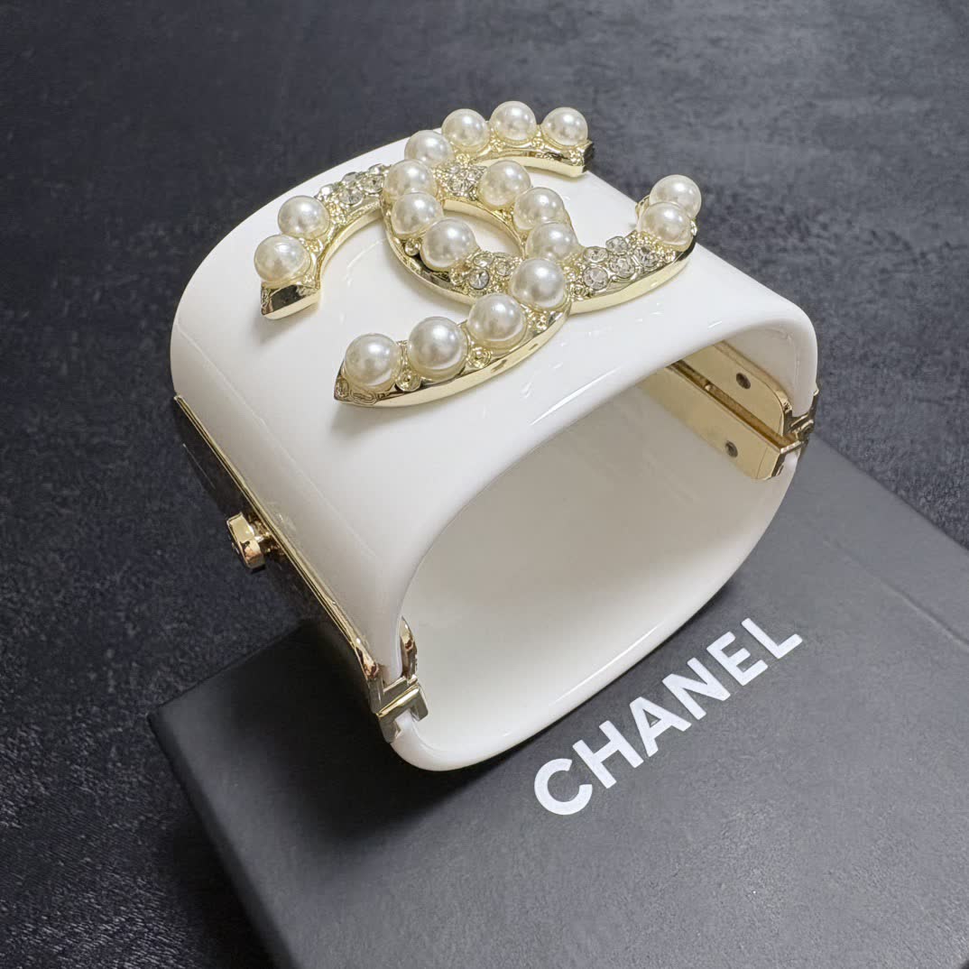 Chanel CC Pearl Cuff Bracelet