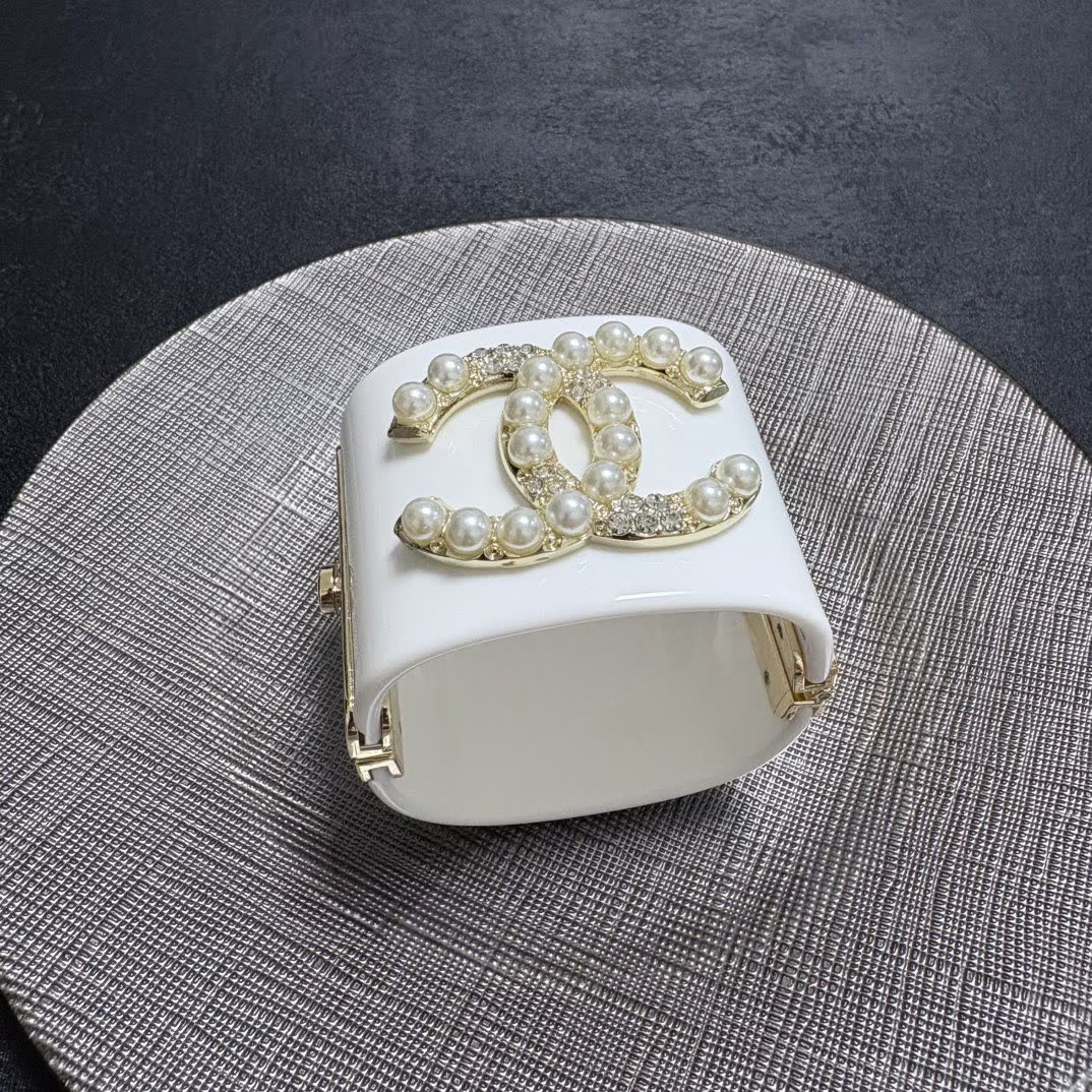 Chanel CC Pearl Cuff Bracelet