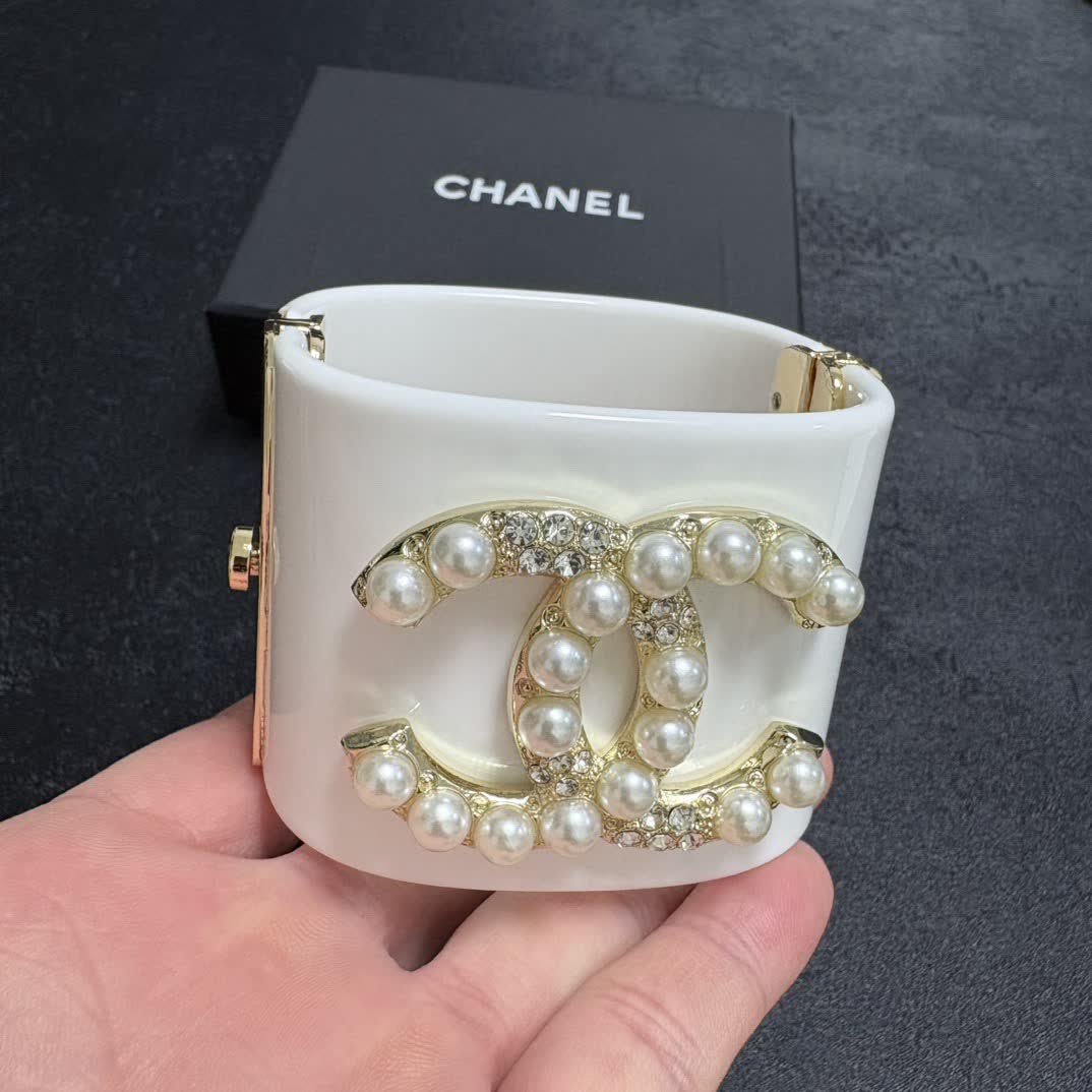 Chanel CC Pearl Cuff Bracelet
