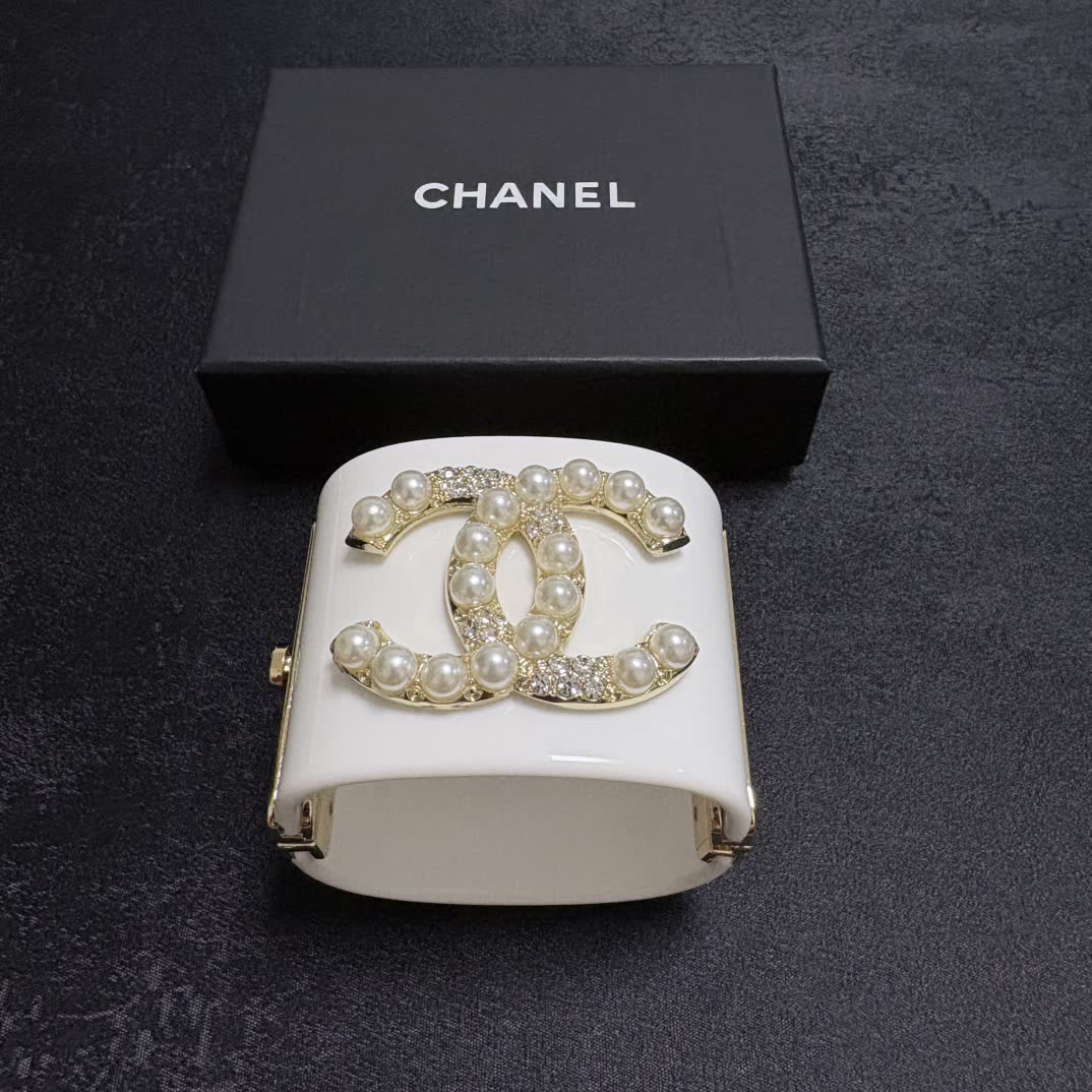 Chanel CC Pearl Cuff Bracelet