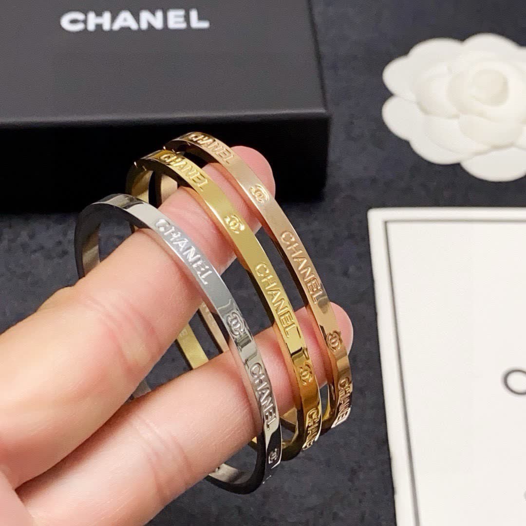 Chanel Classic Logo Bangles Set