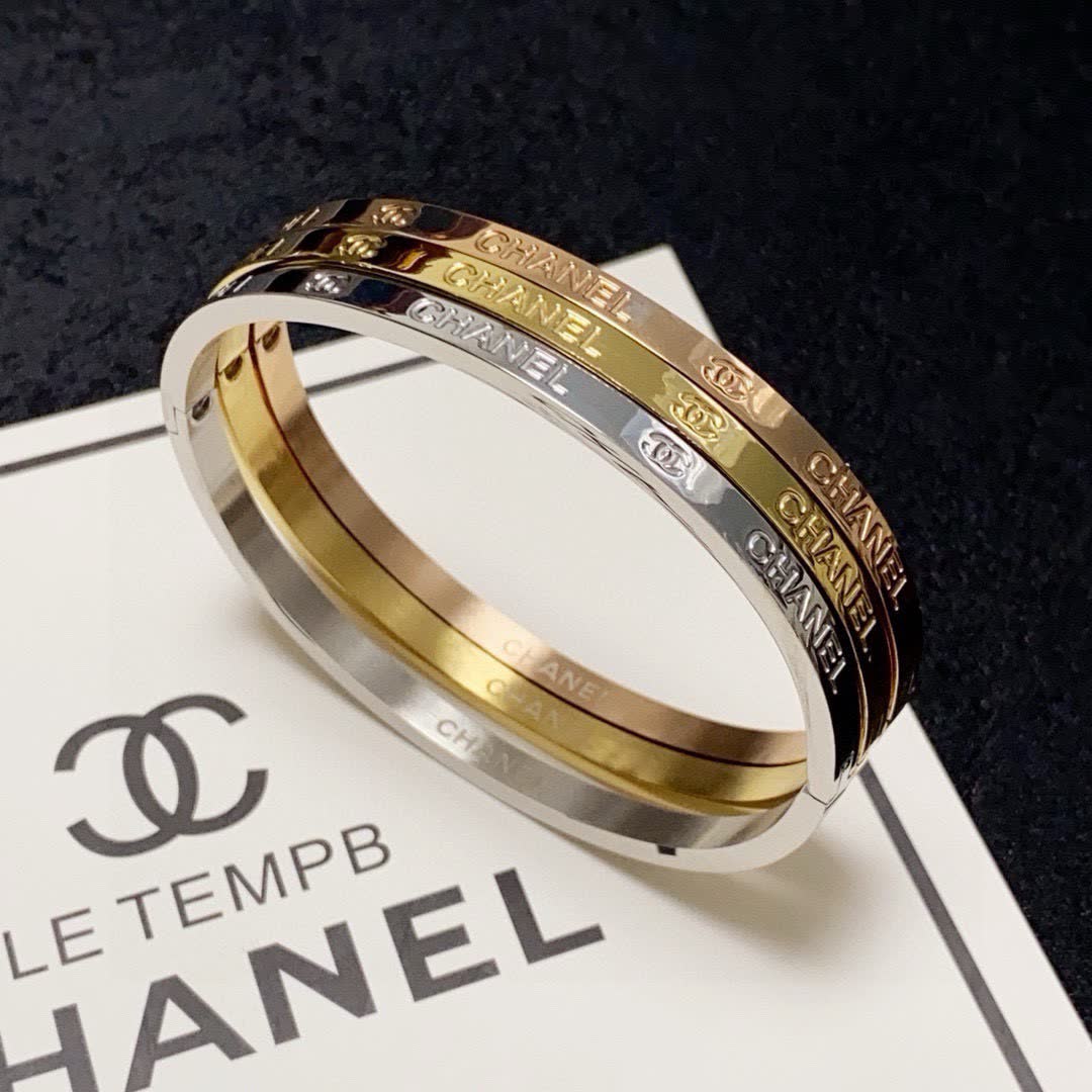 Chanel Classic Logo Bangles Set